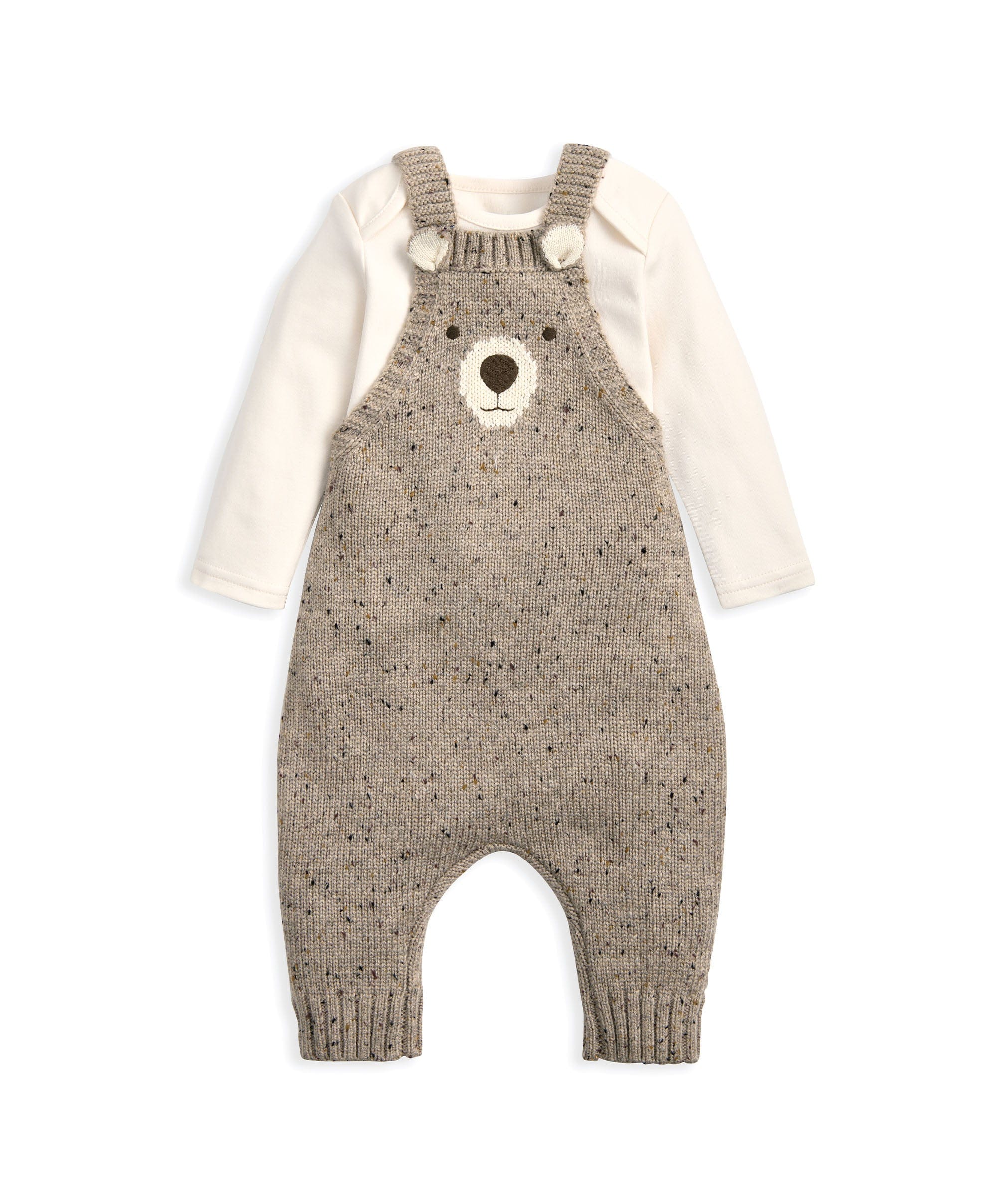Knitted Bear Dungarees & Bodysuit Set (2 Pieces) - Image 6