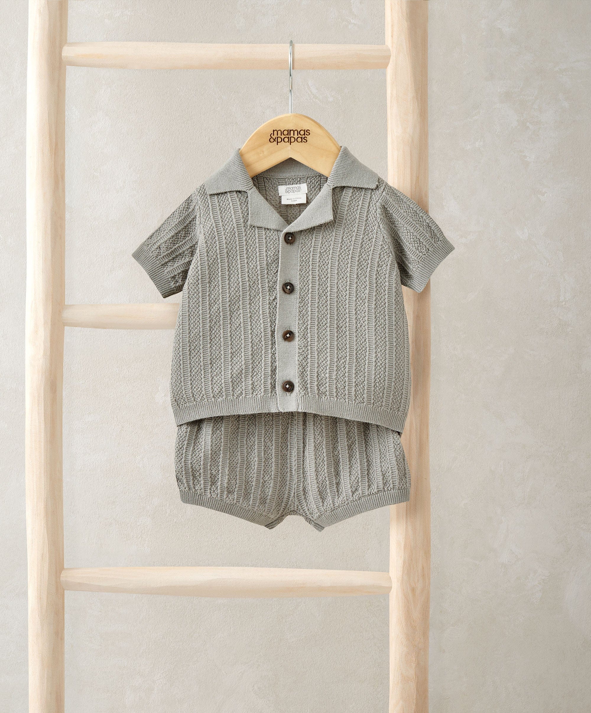 Knitted Shirt & Shorts Outfit Set
