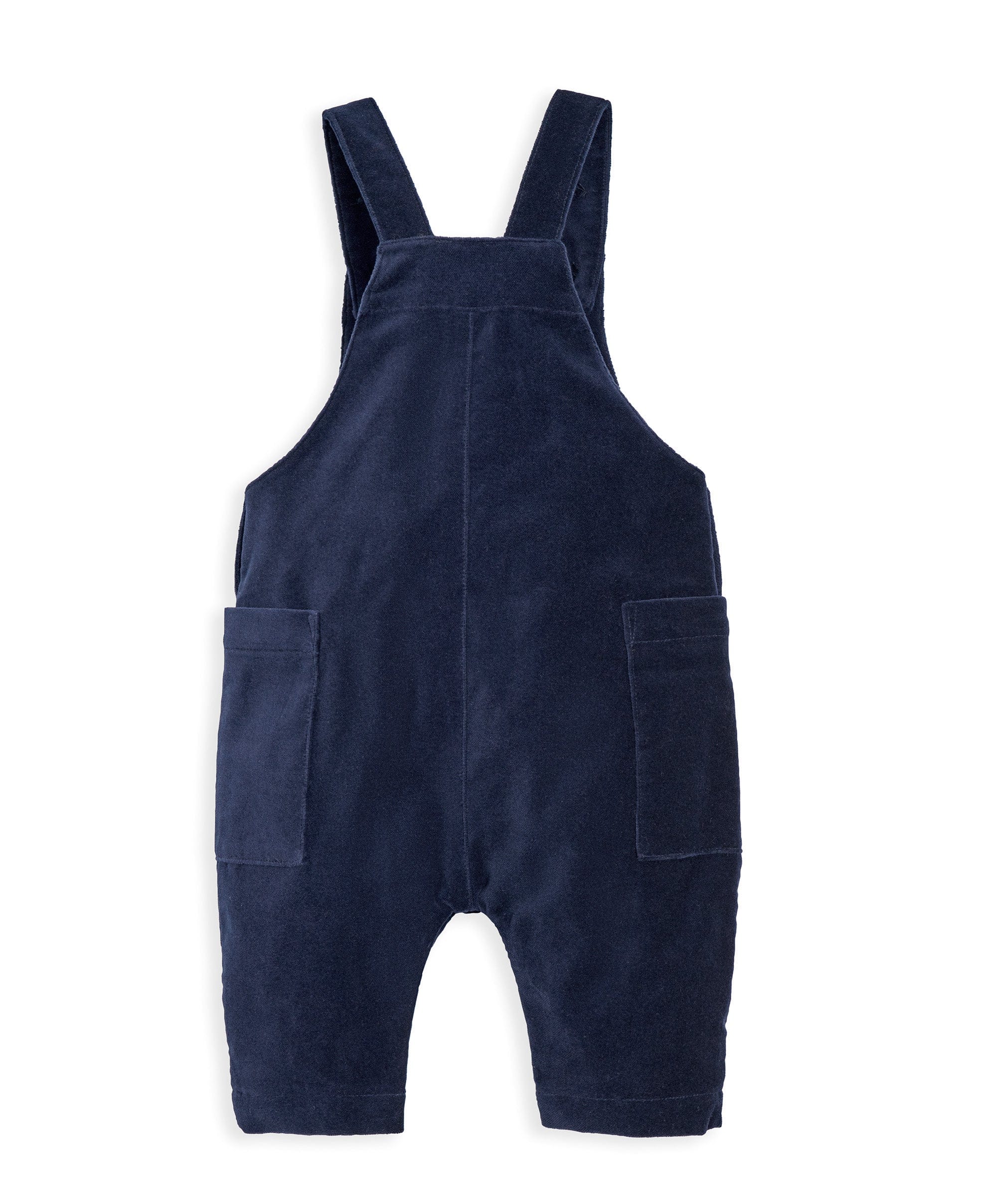 Navy Velour Dungarees & Bodysuit - Image 4