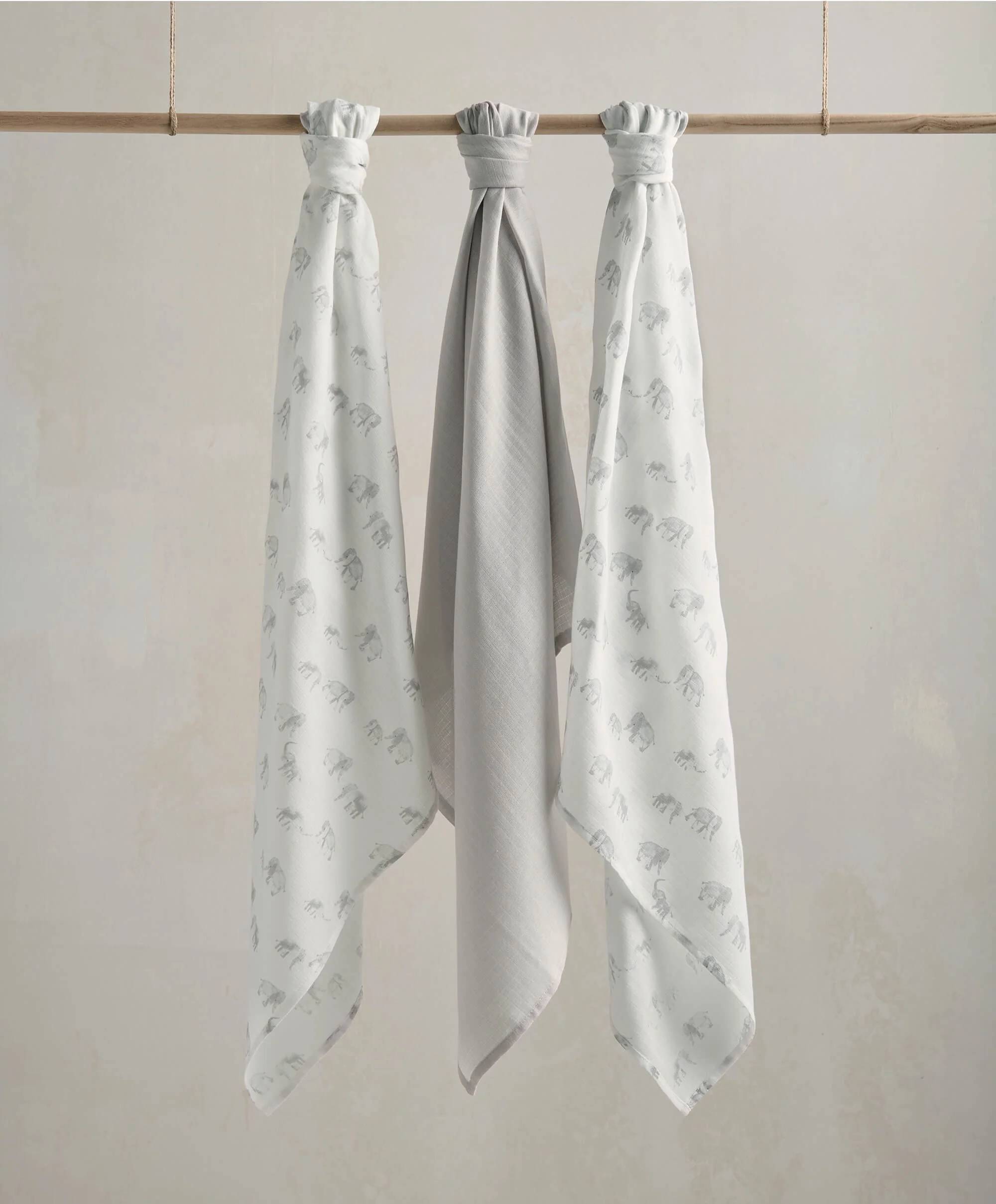 Large Muslin Cloths (3 Pack) - Welcome to the World Elephant - Image 4