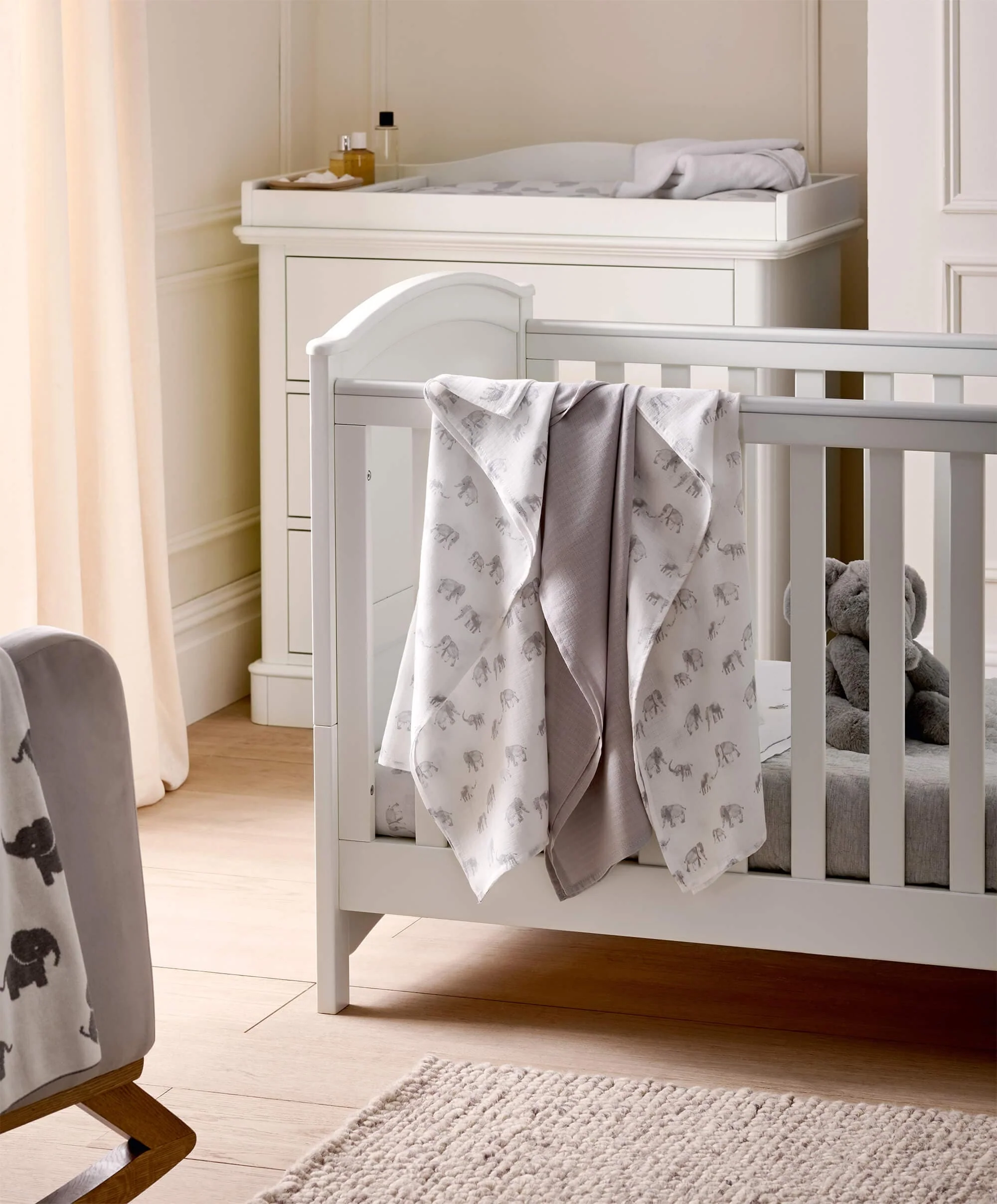 Large Muslin Cloths (3 Pack) - Welcome to the World Elephant - Image 5