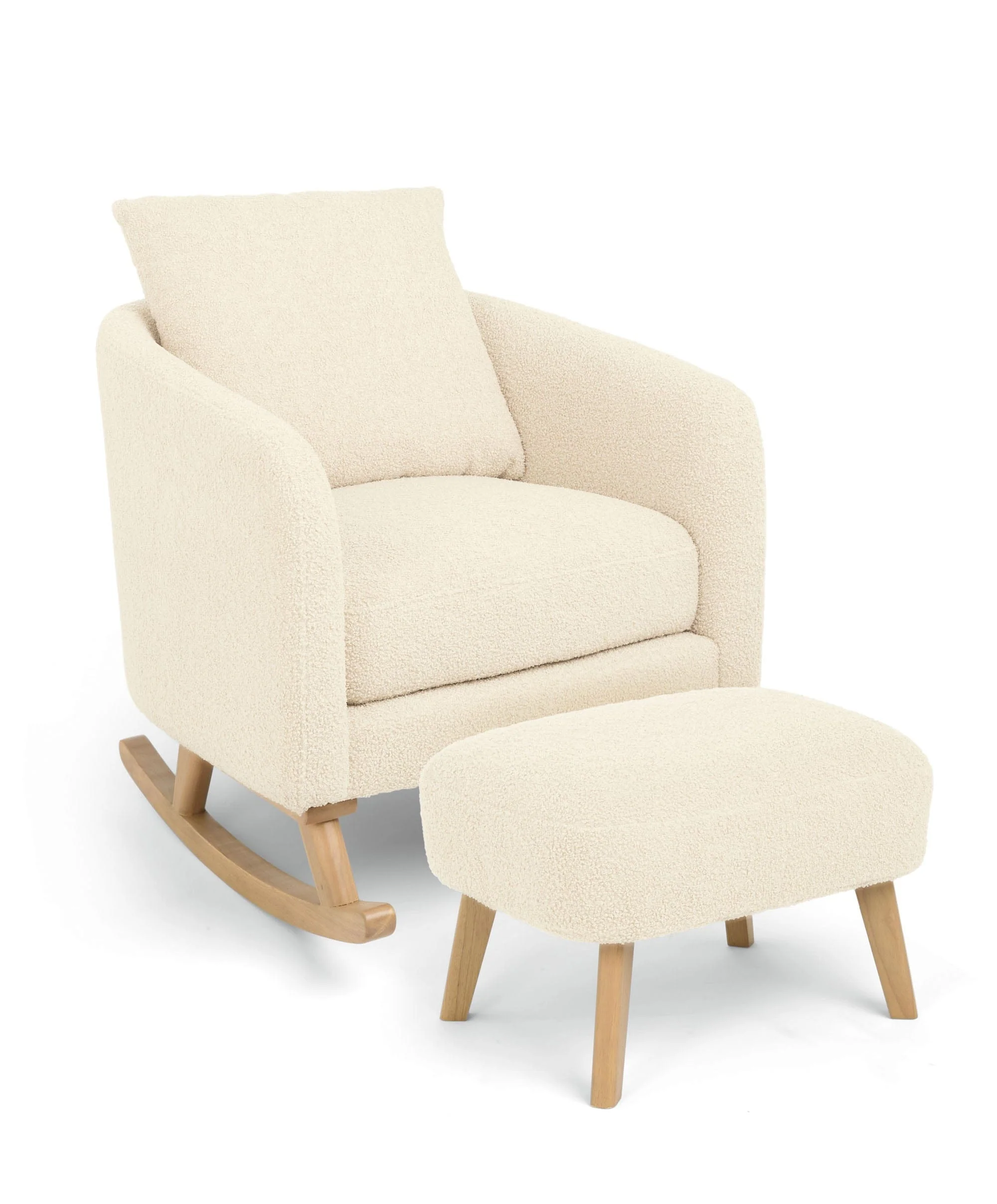 Alma Nursing Chair & Stool - Off White Boucle - Image 4