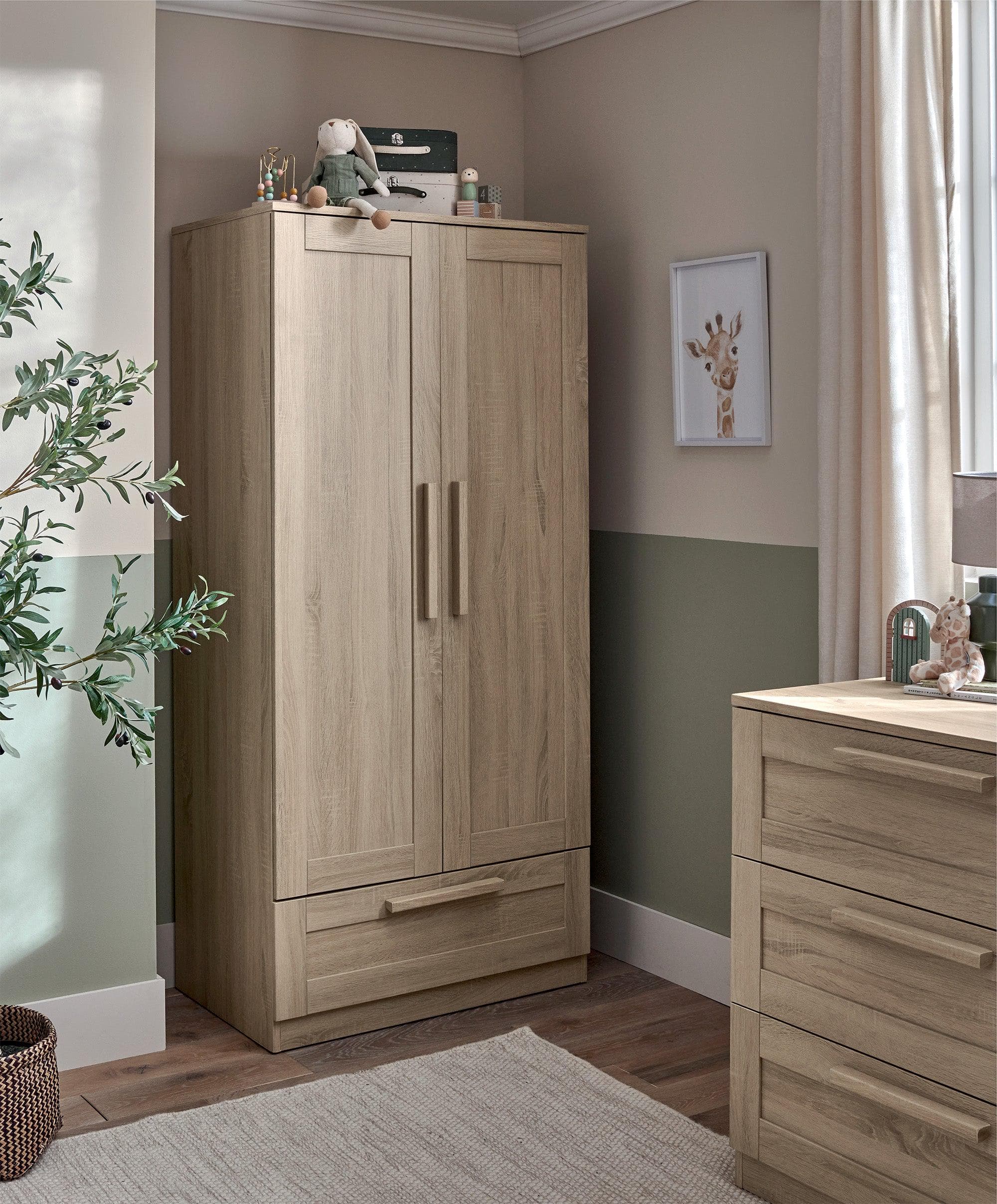 Atlas 3 Piece Cotbed Range with Dresser Changer & Wardrobe - Light Oak - Image 5