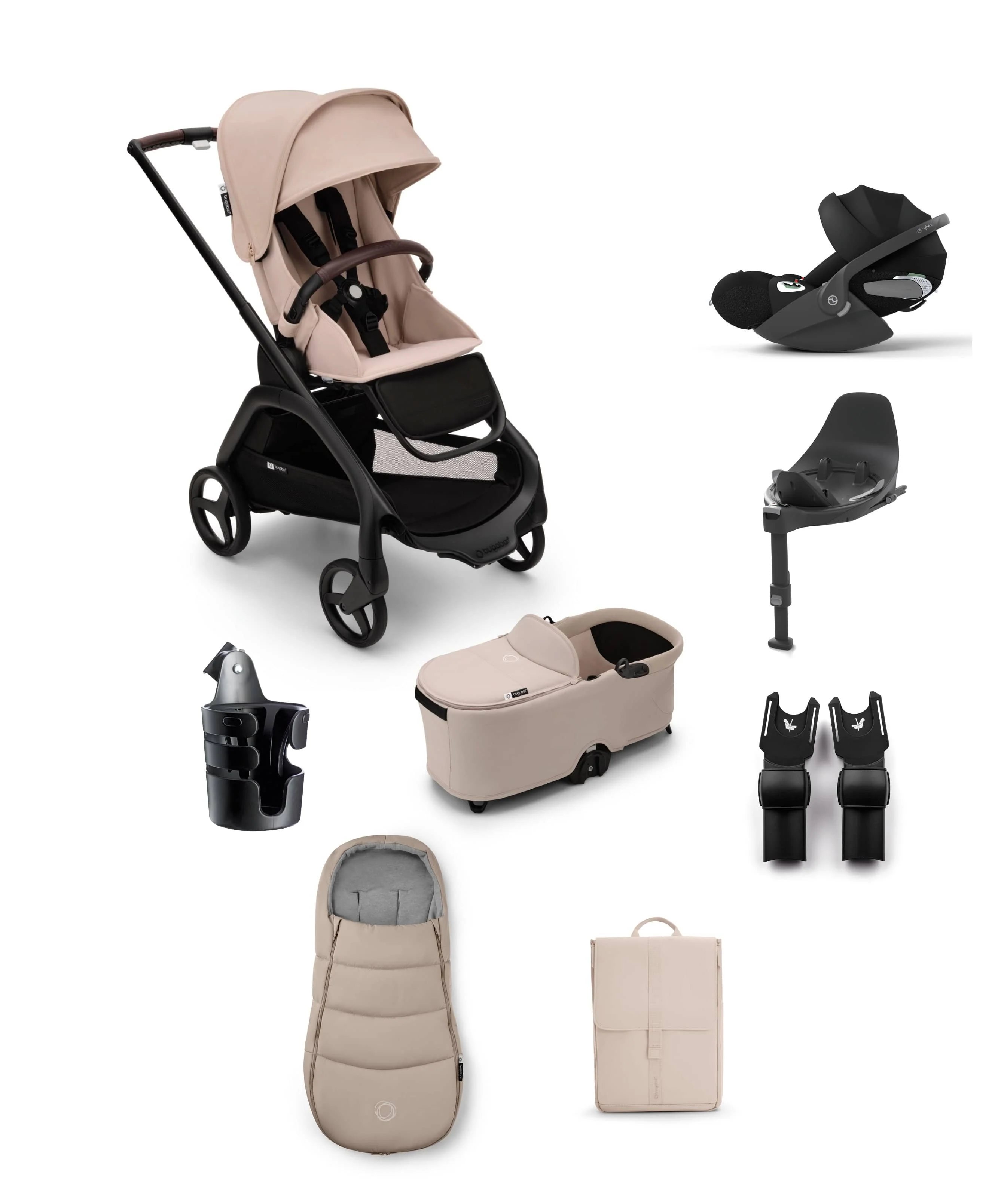 Bugaboo Dragonfly Pushchair Bundle with Cloud T Car Seat & Base - Taupe