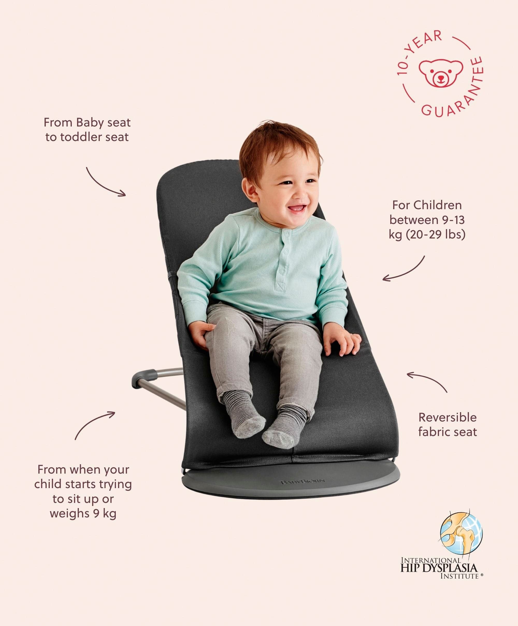 BabyBjörn Baby Bouncer Bliss Woven Petal Quilt - Anthracite - Image 9