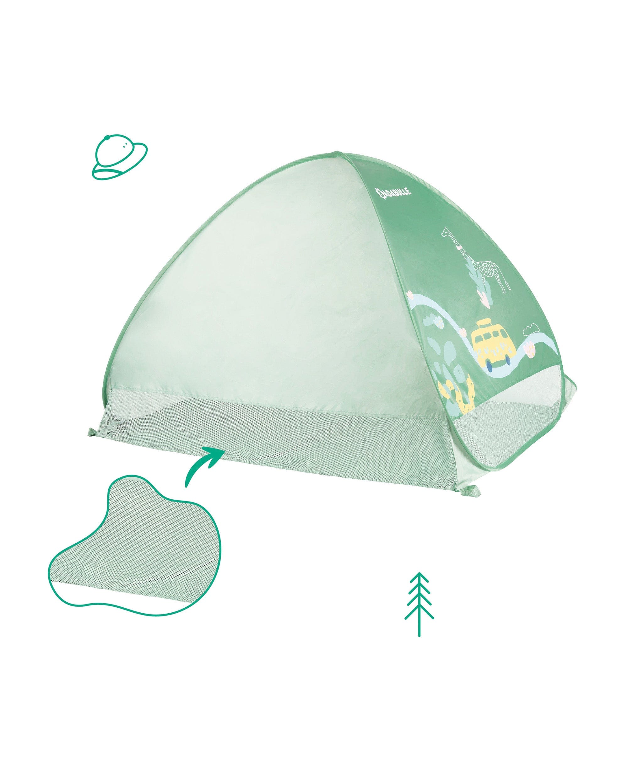 Badabulle Anti-UV Baby & Toddler Summer Tent - Sage - Image 2