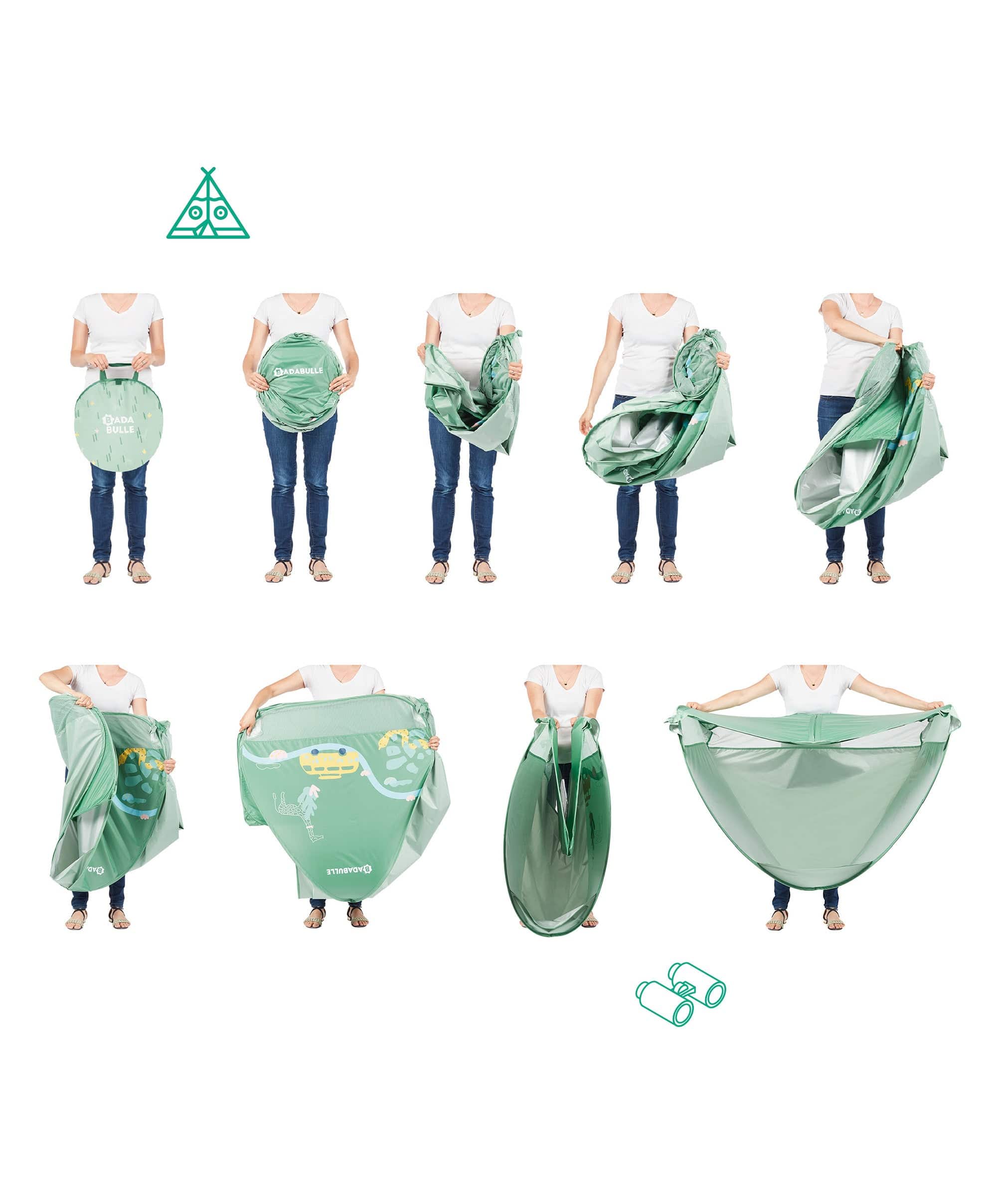 Badabulle Anti-UV Baby & Toddler Summer Tent - Sage - Image 4