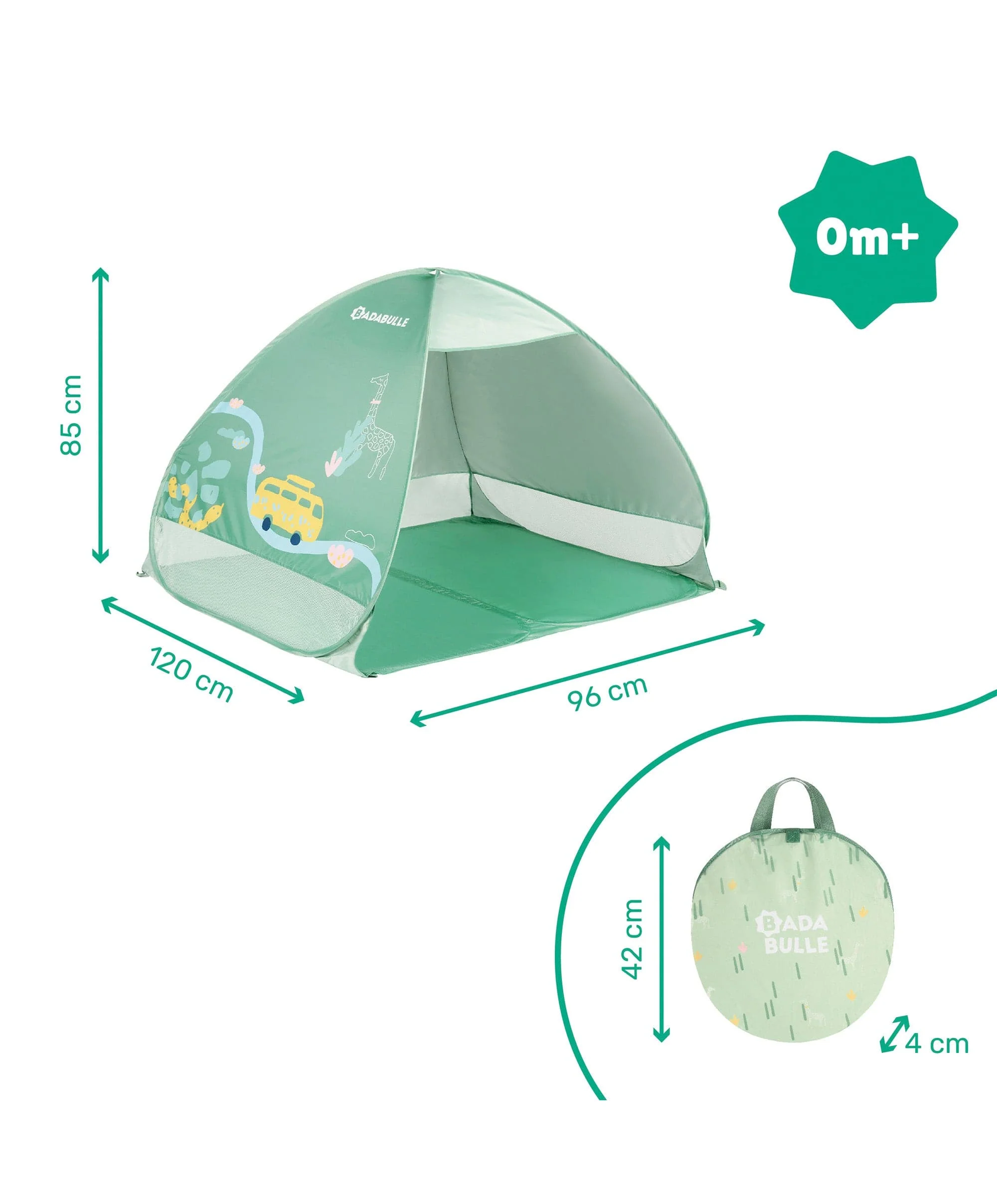 Badabulle Anti-UV Baby & Toddler Summer Tent - Sage - Image 5