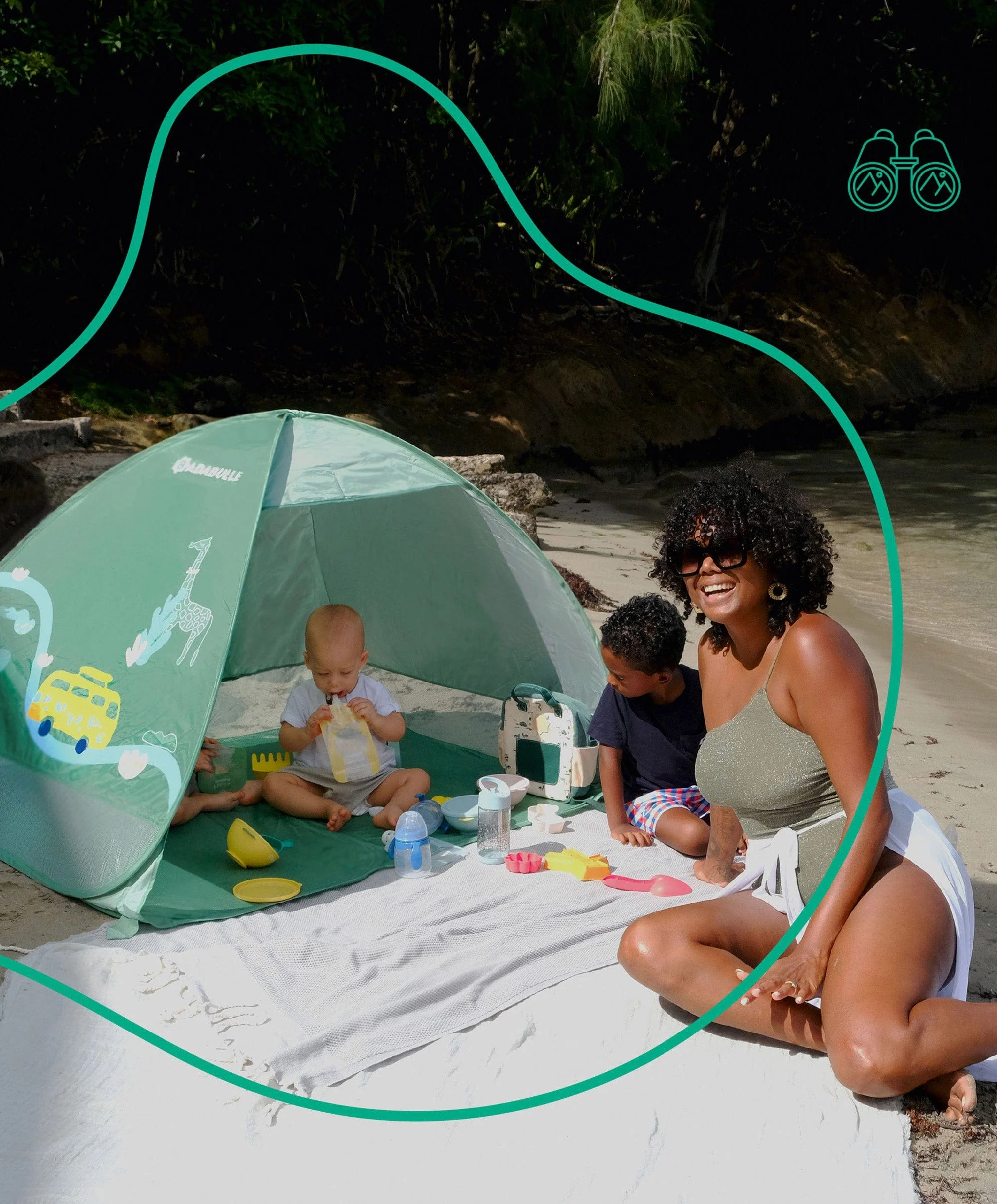 Badabulle Anti-UV Baby & Toddler Summer Tent - Sage - Image 7
