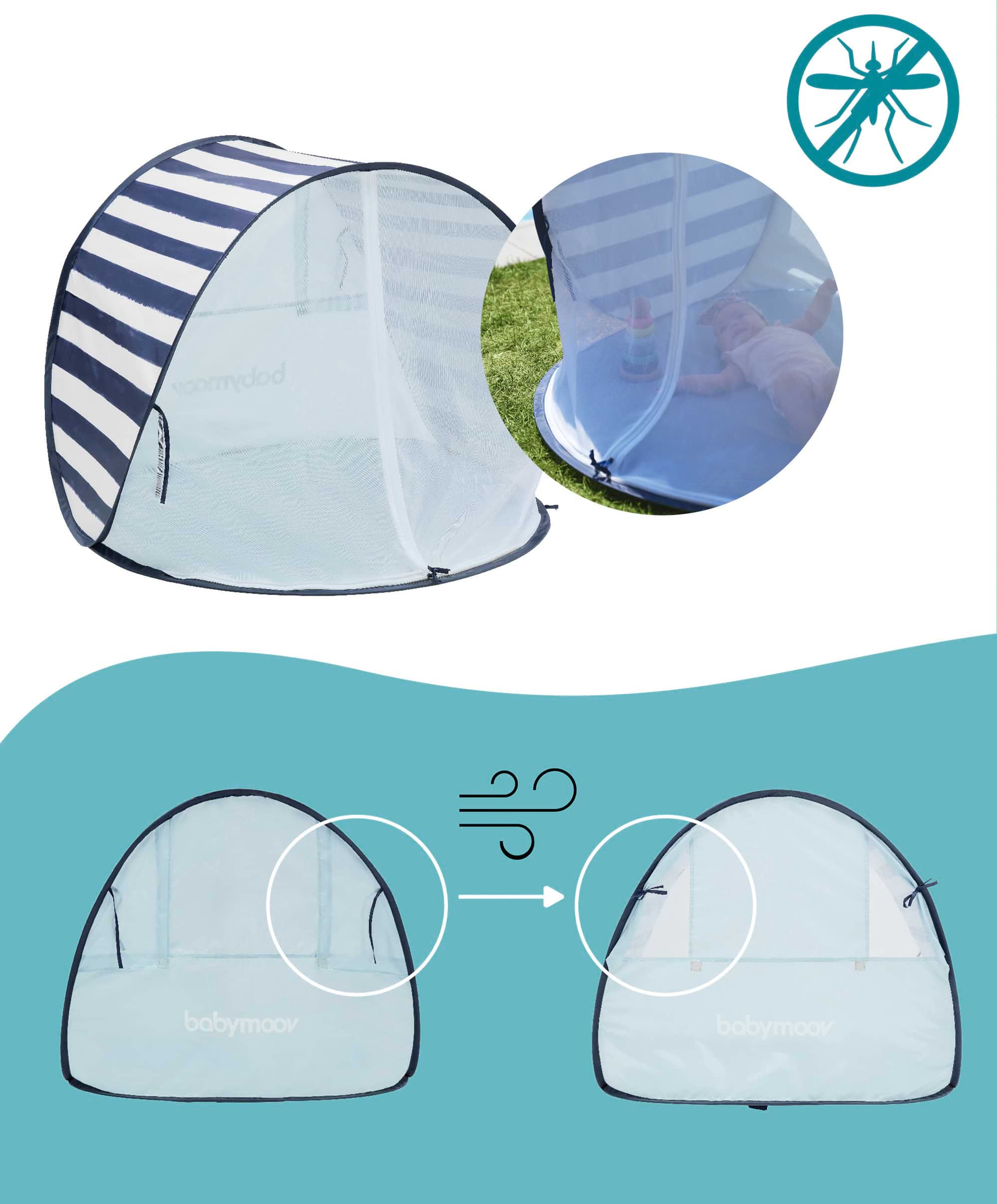 Babymoov Anti-UV Tent 50+ UPF Protection - Mariniere - Image 13
