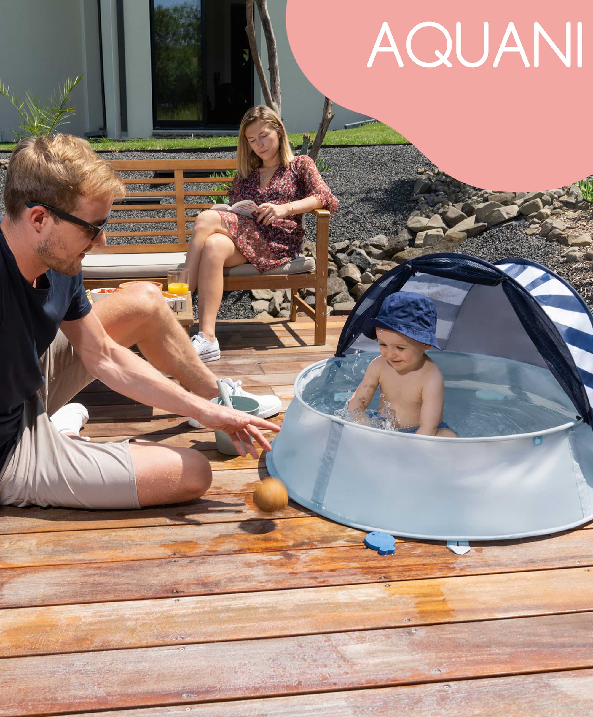 Babymoov Aquani Anti-UV Tent, Paddling Pool & Playpen UPF 50+ - Mariniere - Image 11