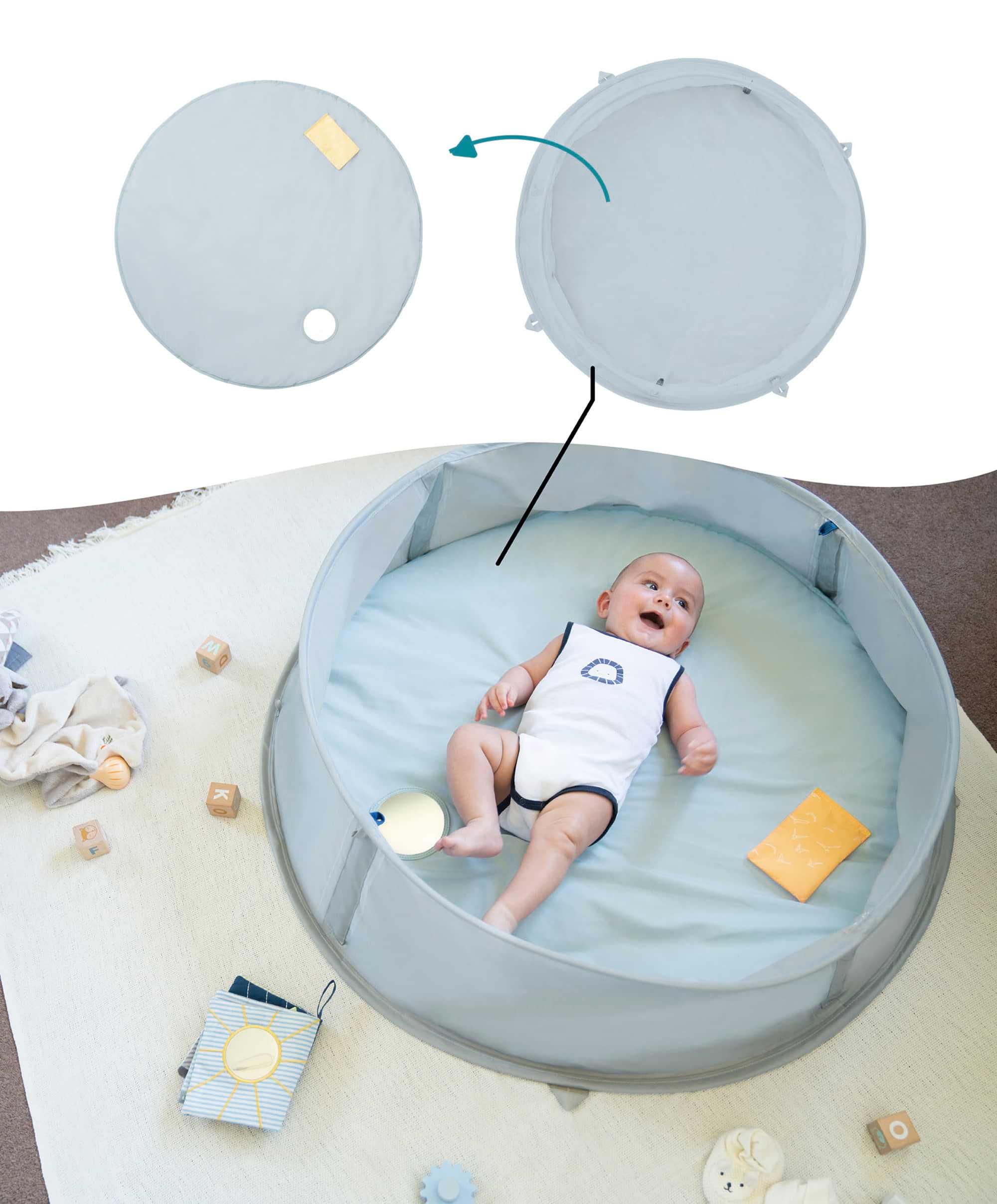 Babymoov Aquani Anti-UV Tent, Paddling Pool & Playpen UPF 50+ - Mariniere - Image 15