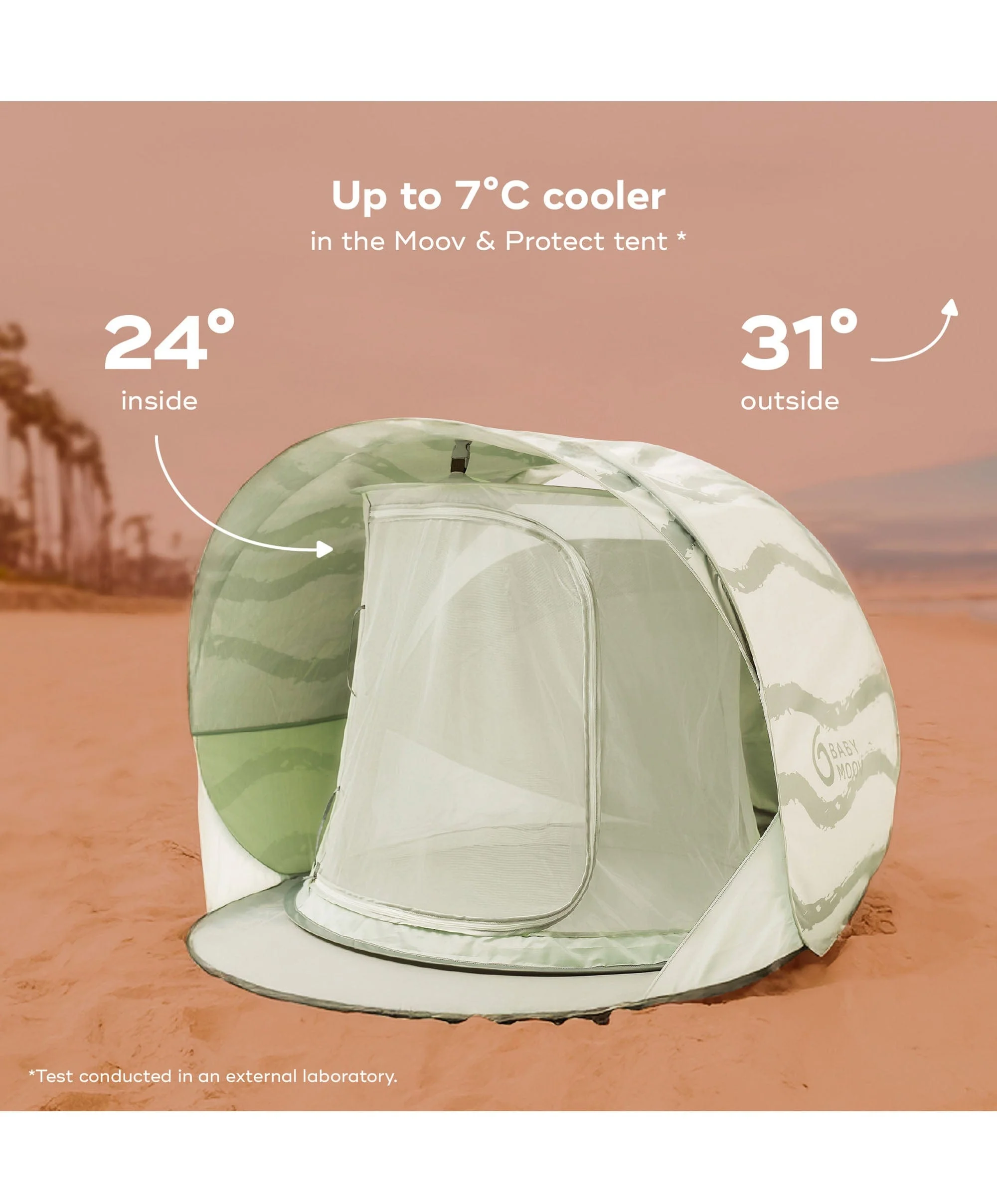 Babymoov Moov & Protect XL Anti UV Refreshing Tent - Green Lagoon - Image 4