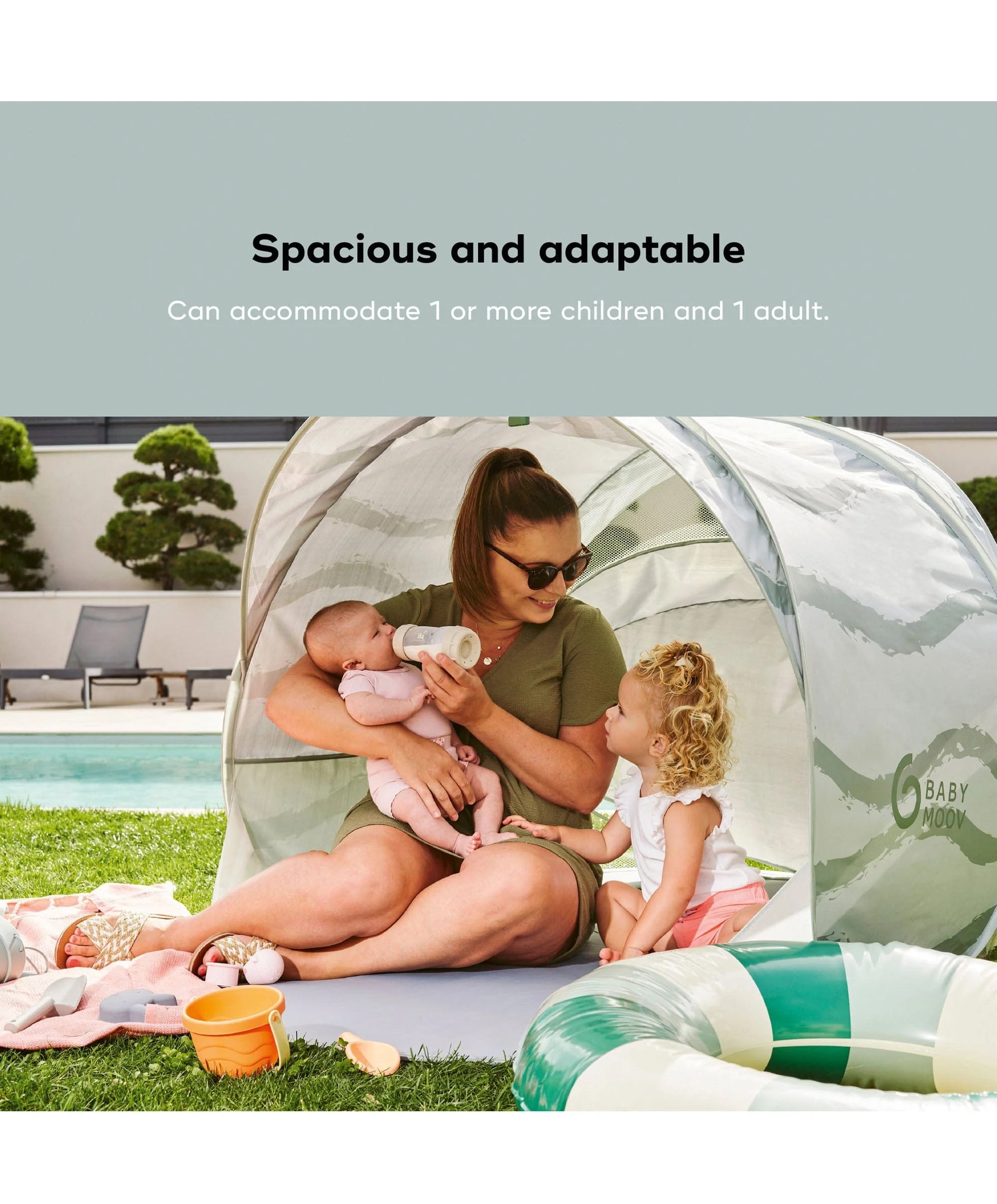 Babymoov Moov & Protect XL Anti UV Refreshing Tent - Green Lagoon - Image 6