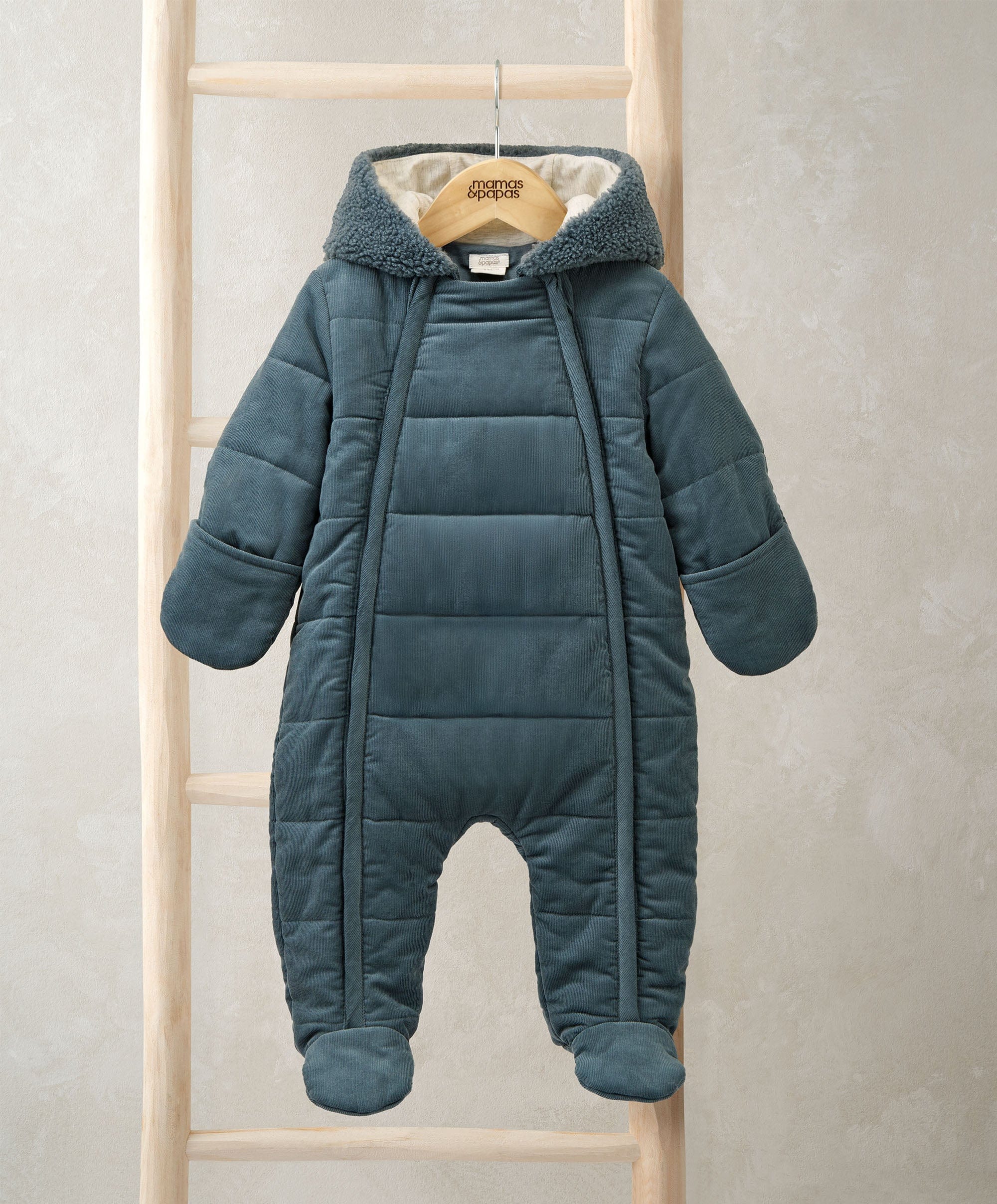 Quilted Cord Pramsuit - Blue