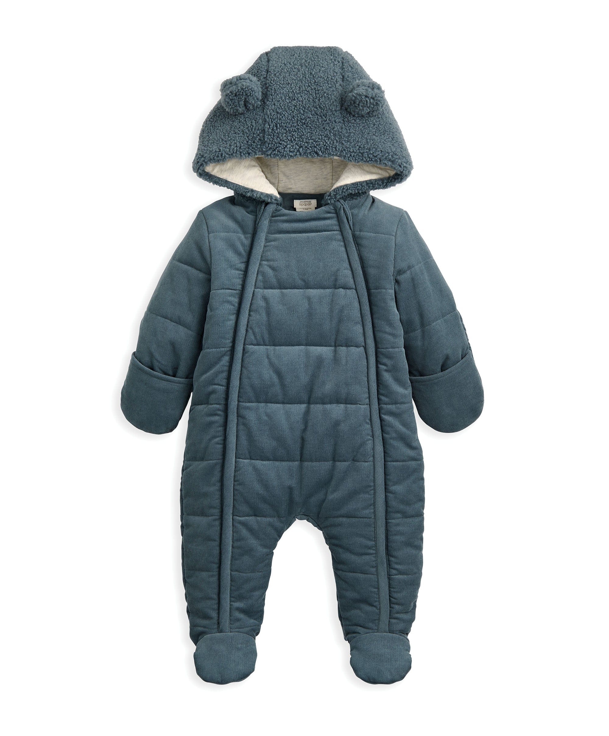 Quilted Cord Pramsuit - Blue - Image 2