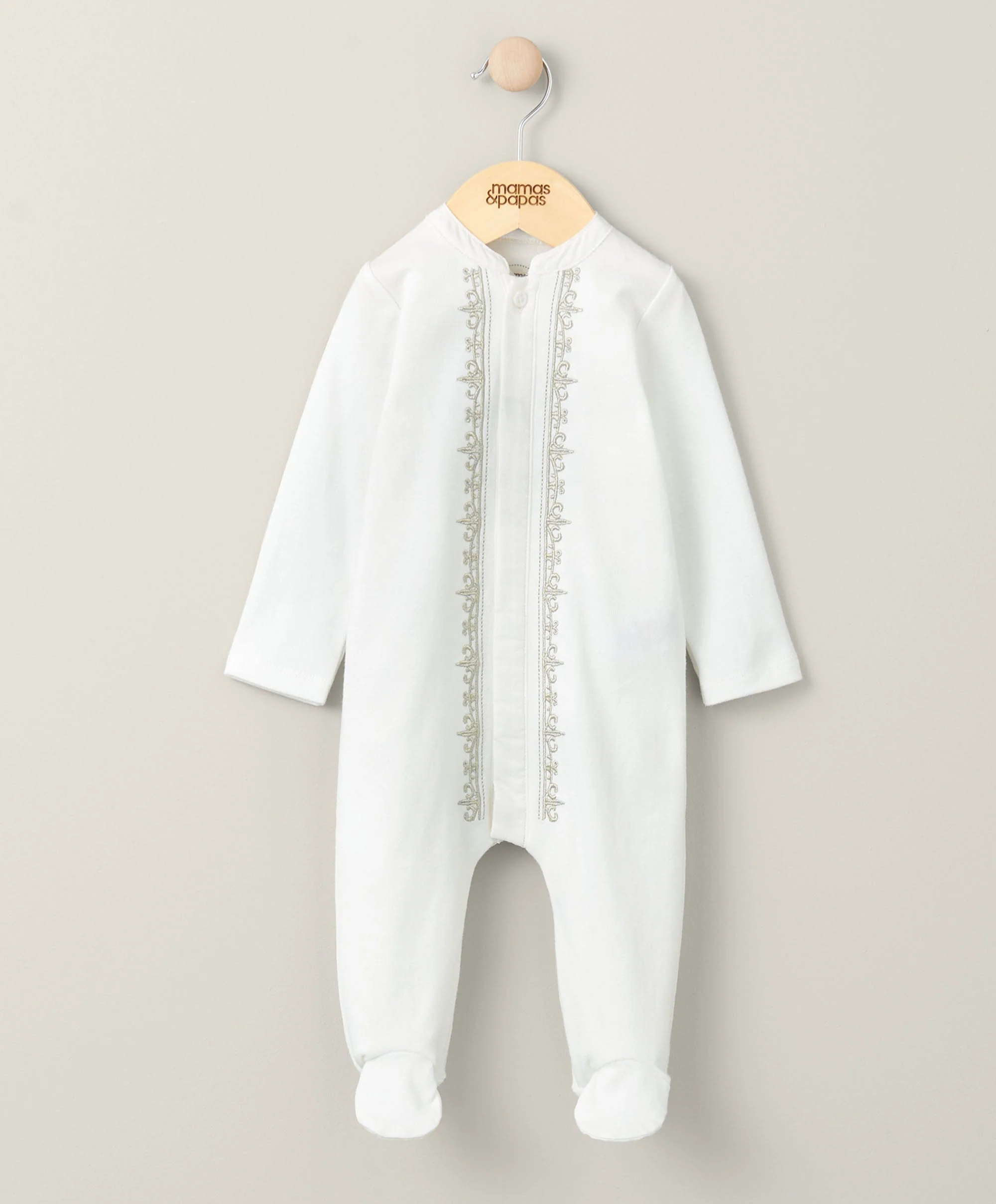 Embroidered Sleepsuit - White