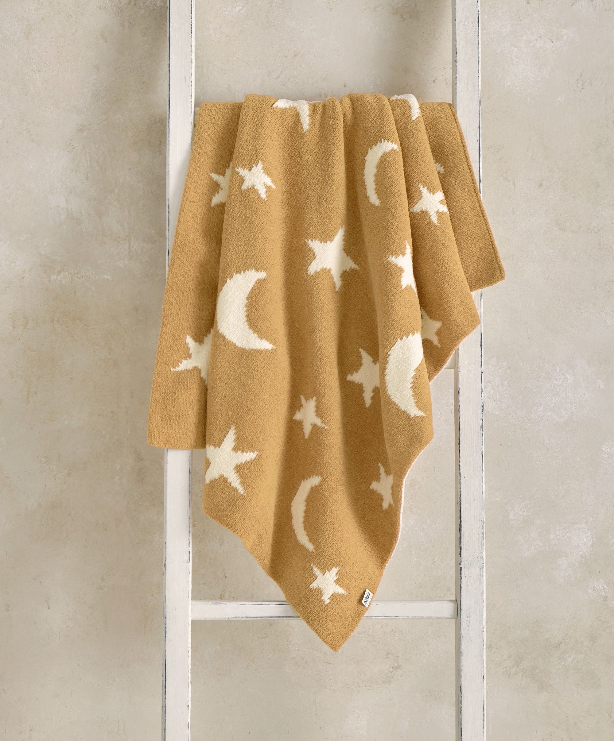 Chenille Blanket - Mustard Moon/Star
