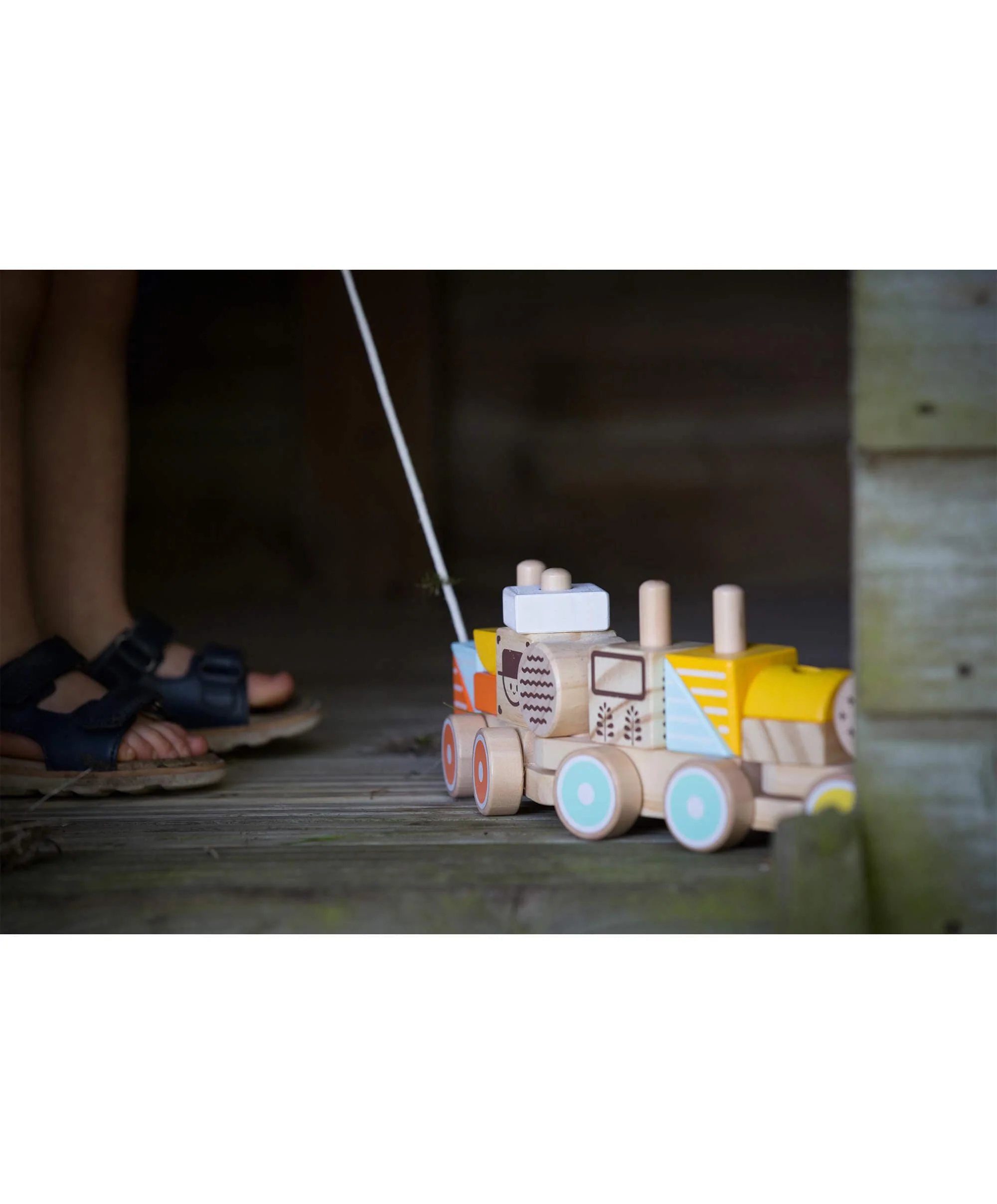 Classic World Pull Wooden Train Toy - Image 4