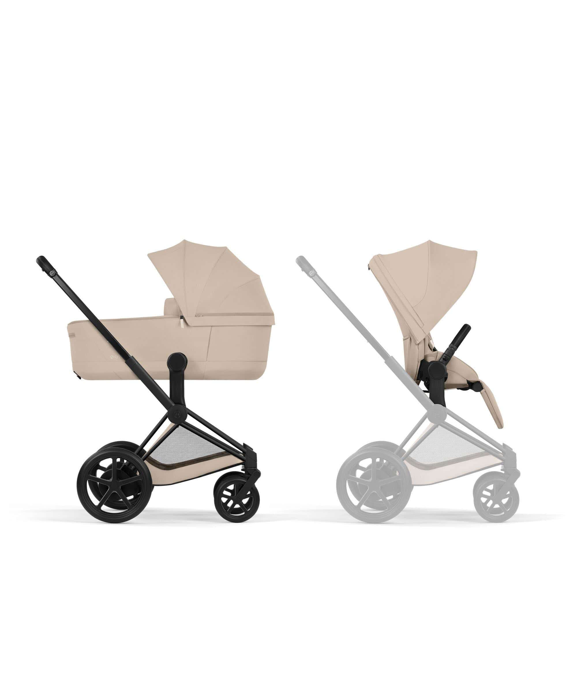Cybex e-Priam Pushchair & Carry Cot - Cozy Beige - Image 2