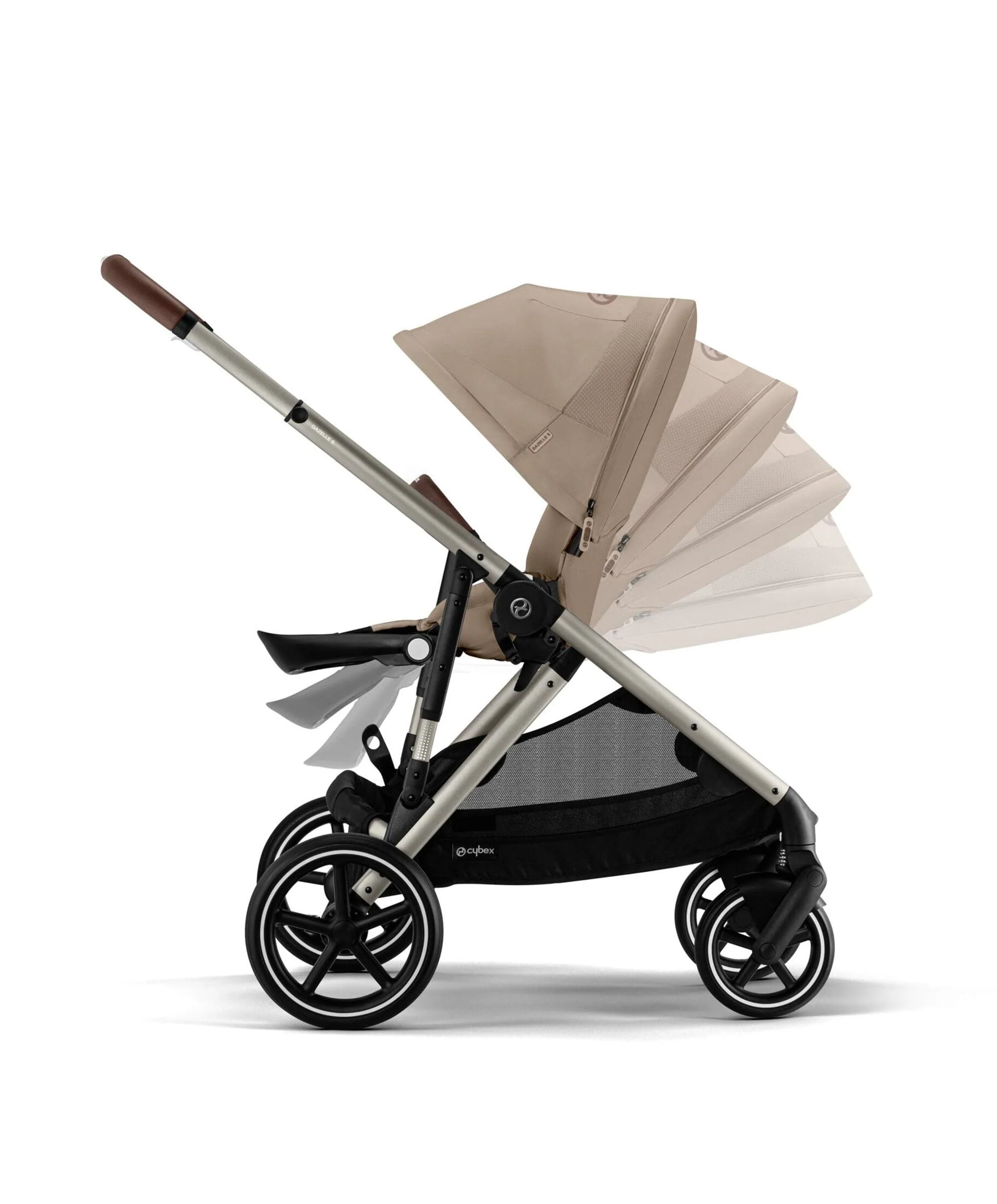 Cybex Gazelle S Pushchair Bundle with Cloud T i-Size Baby Car Seat & Base (7 Pieces) - Almond Beige - Image 3