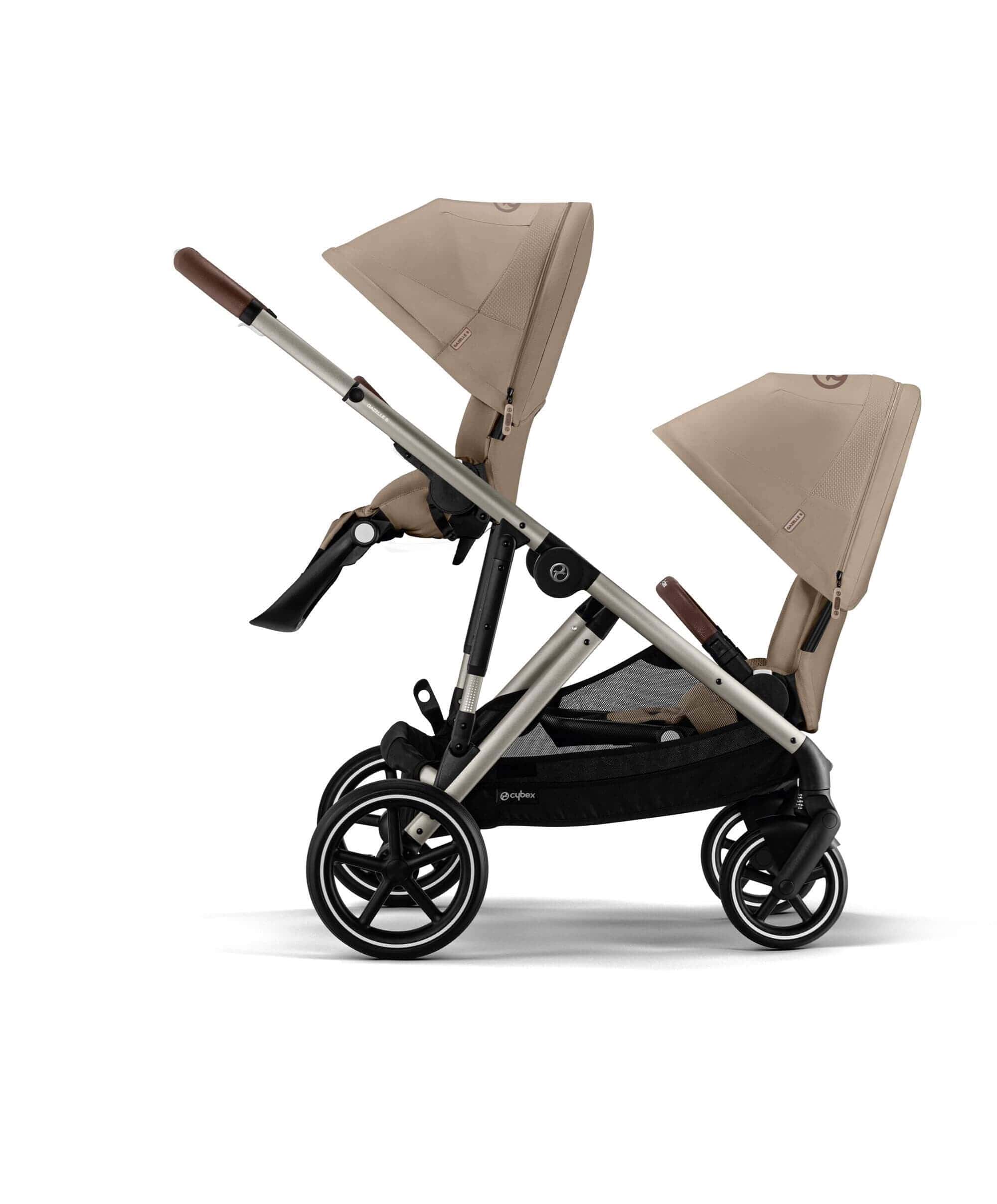 Cybex Gazelle S Twin Pushchair Bundle with Cybex Cloud T i-Size Rotating Baby Car Seat & Base (16 Pieces)- Almond Beige - Image 12