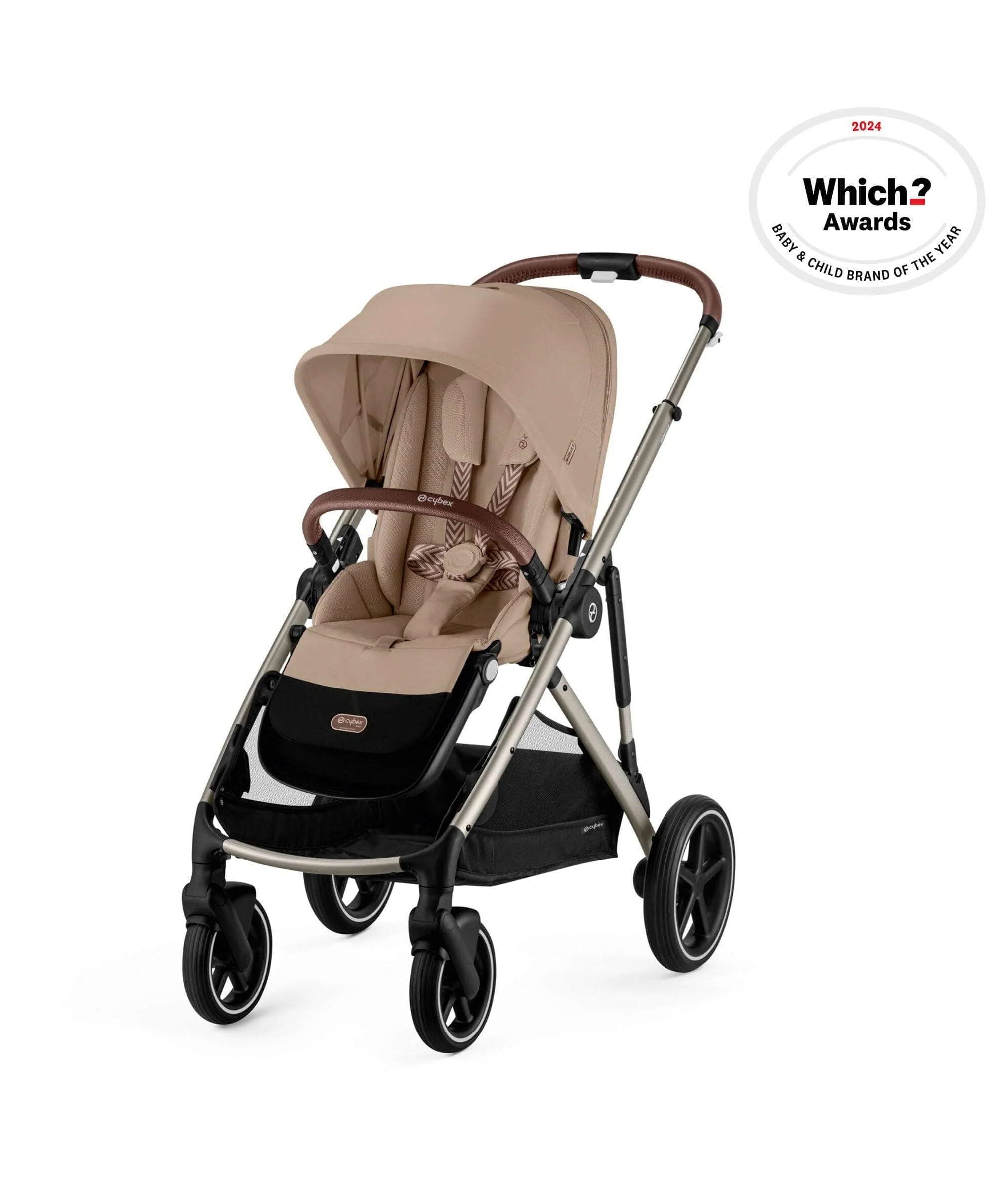 Cybex Gazelle S Twin Pushchair Bundle with Cybex Cloud T i-Size Rotating Baby Car Seat & Base (16 Pieces)- Almond Beige - Image 3