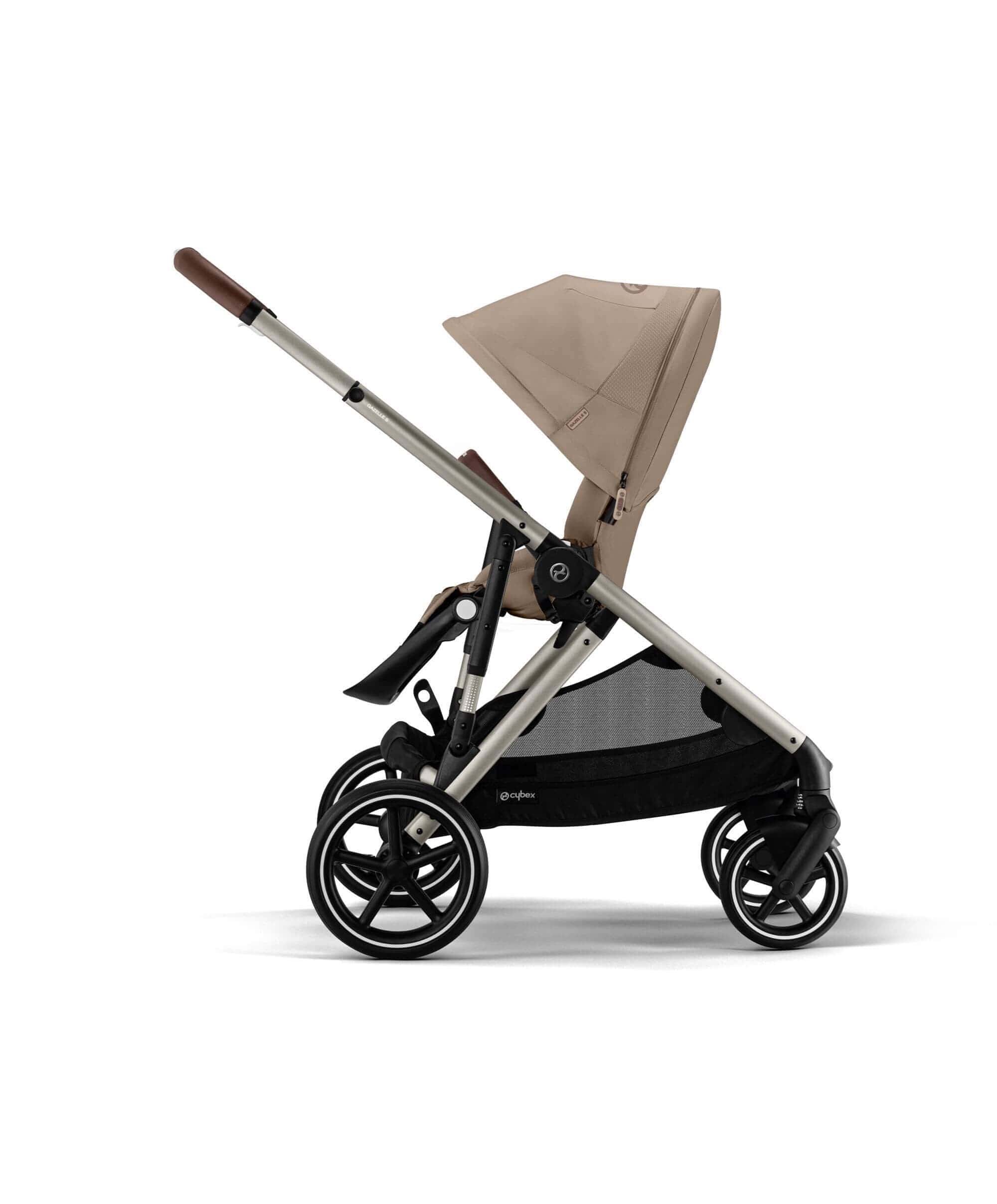 Cybex Gazelle S Twin Pushchair Bundle with Cybex Cloud T i-Size Rotating Baby Car Seat & Base (16 Pieces)- Almond Beige - Image 4