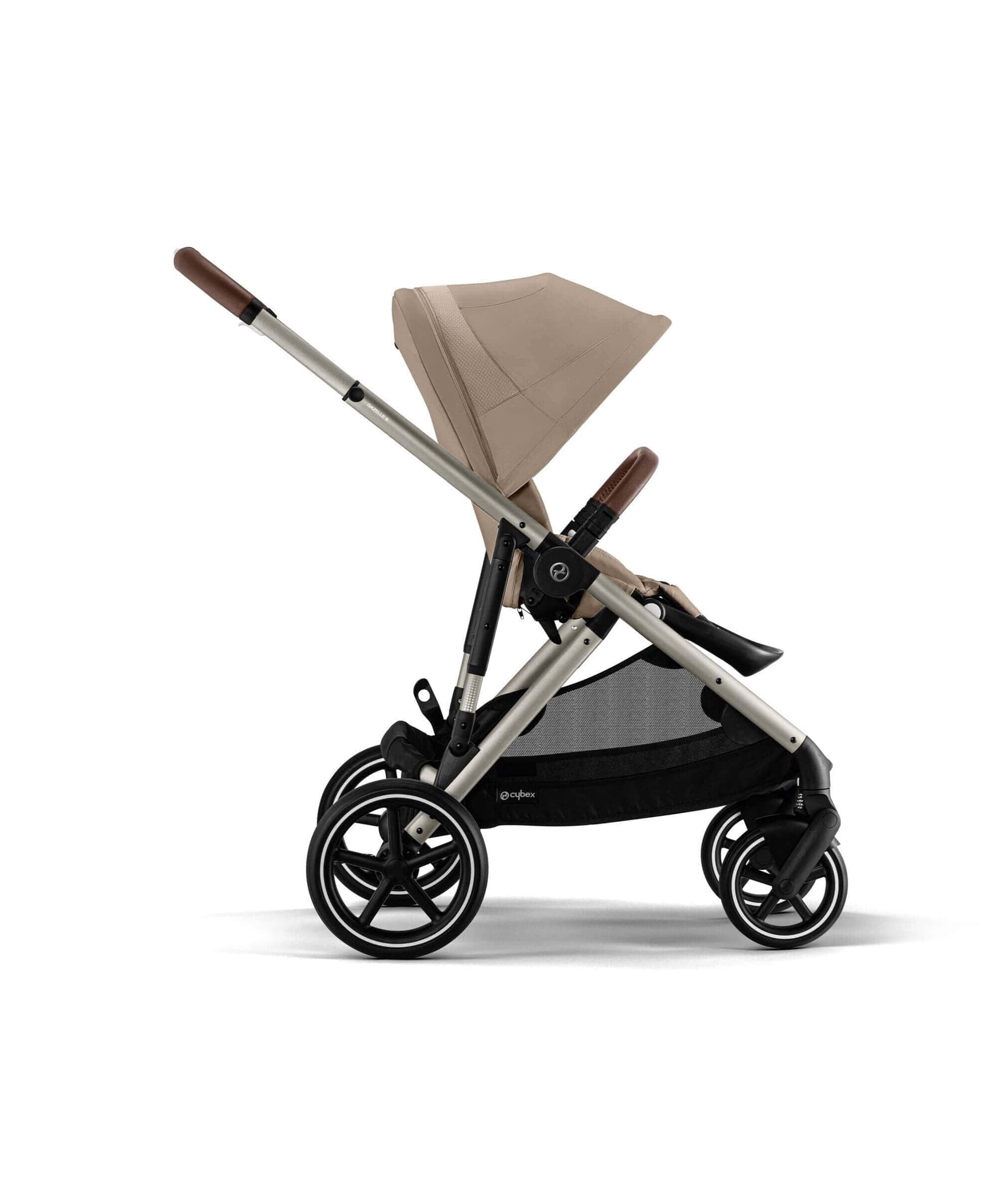 Cybex Gazelle S Twin Pushchair Bundle with Cybex Cloud T i-Size Rotating Baby Car Seat & Base (16 Pieces)- Almond Beige - Image 5