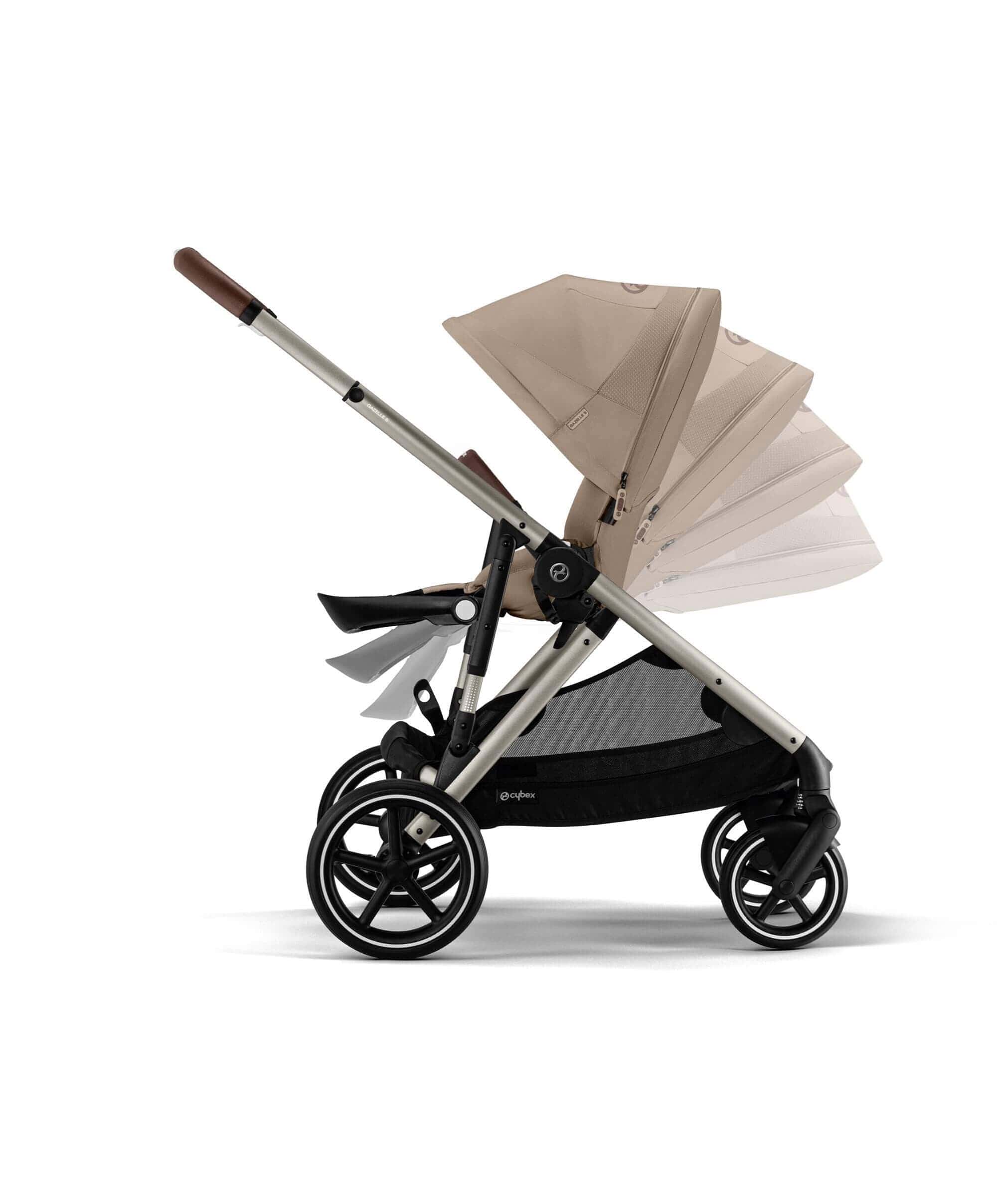 Cybex Gazelle S Twin Pushchair Bundle with Cybex Cloud T i-Size Rotating Baby Car Seat & Base (16 Pieces)- Almond Beige - Image 7