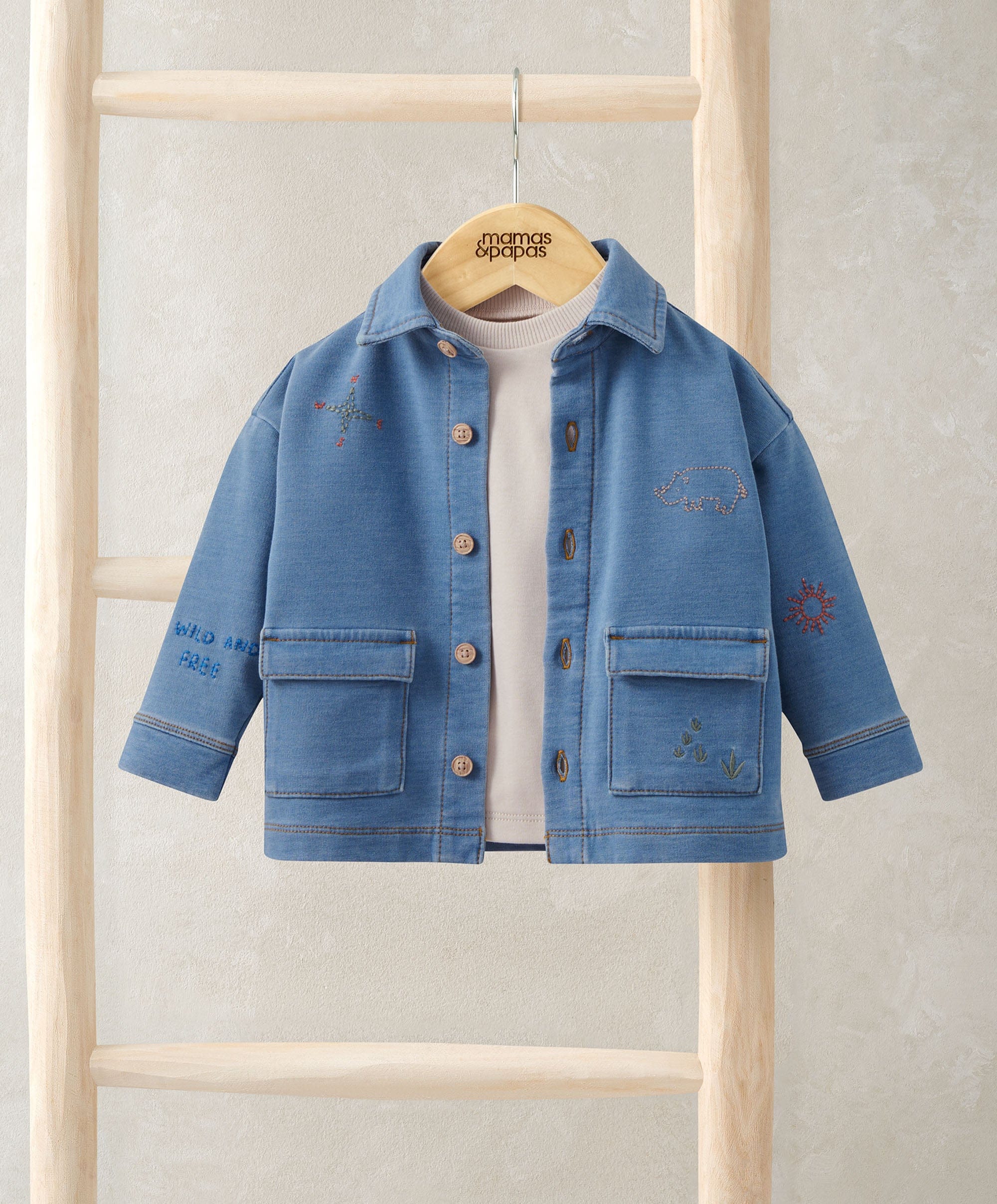 Denim Shacket & T-Shirt