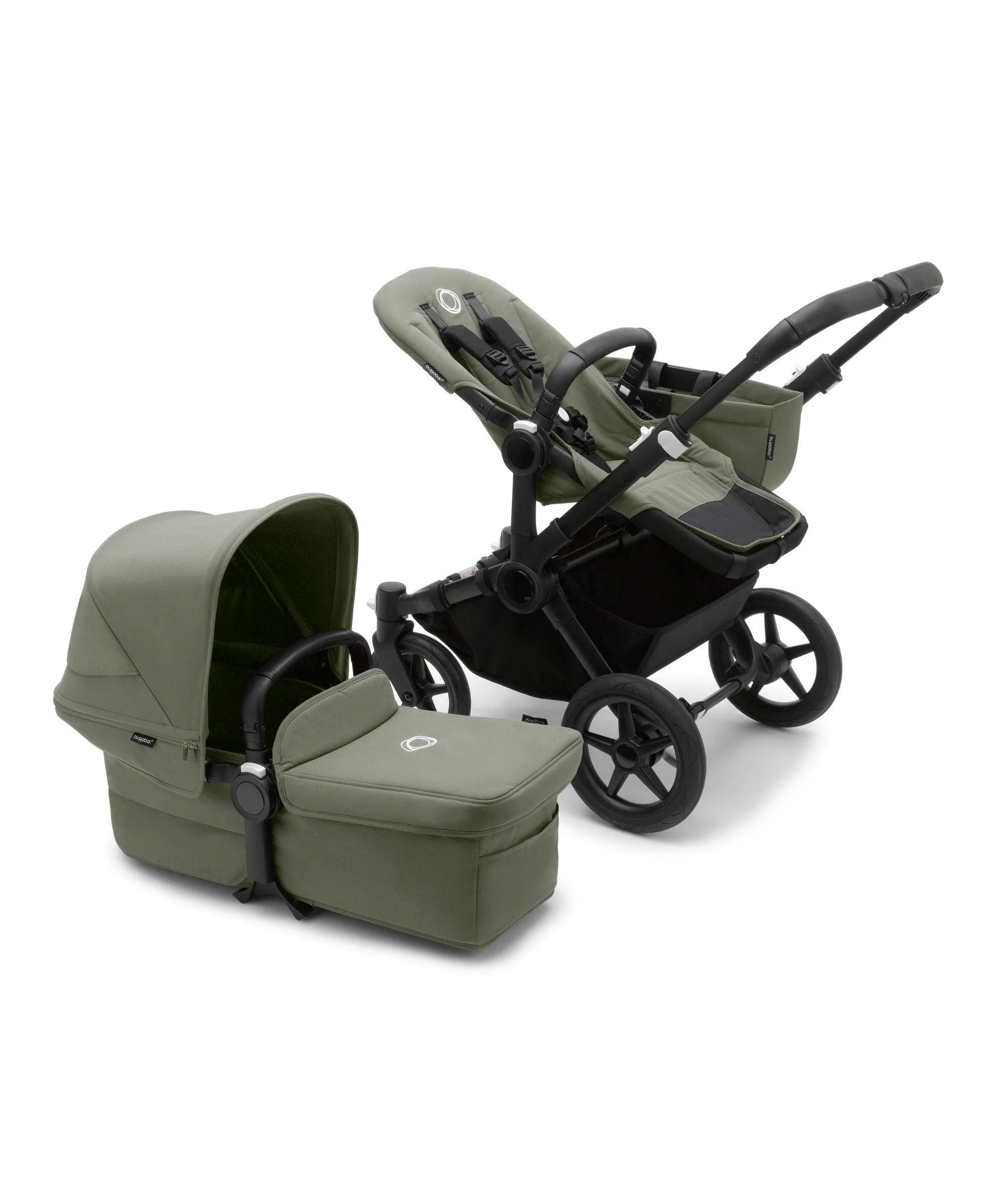 Bugaboo Donkey 5 Twin Pushchair Bundle with Cloud T Car Seat & Base - Forest Green - Image 2