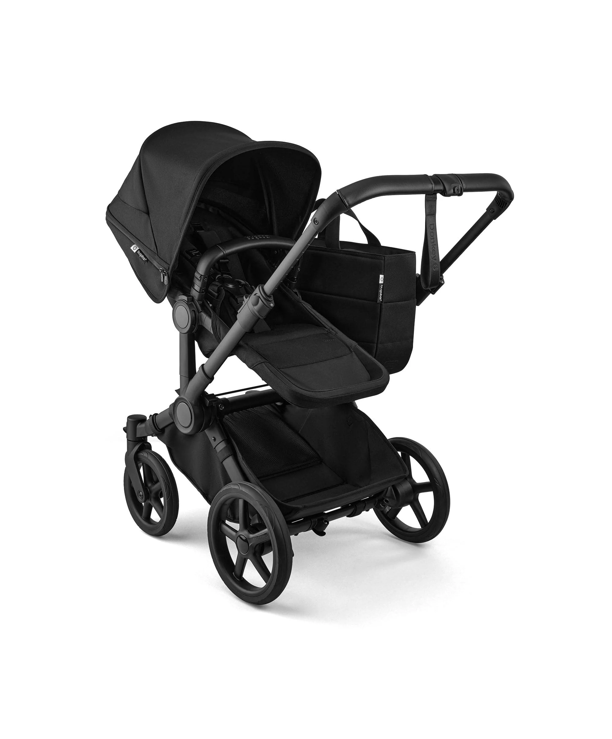 Bugaboo Donkey 6 Double Ultimate Pushchair Bundle With Cybex Cloud T+ i-Size Rotating Baby Car Seat & Base (8 Pieces) - Heritage Black - Image 3