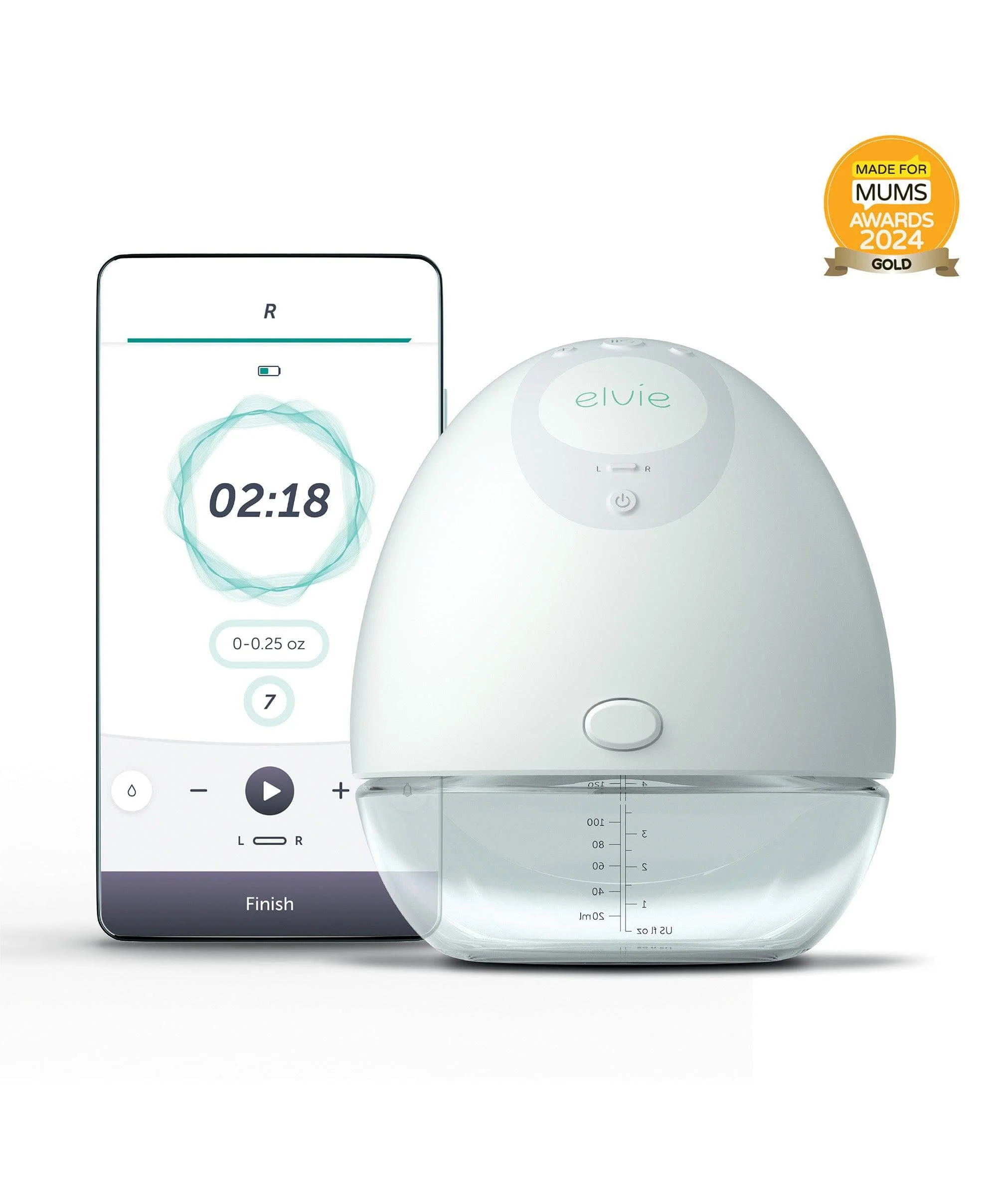 Elvie Single Electric Breast Pump & Elvie Milk Storage Bags - Image 3