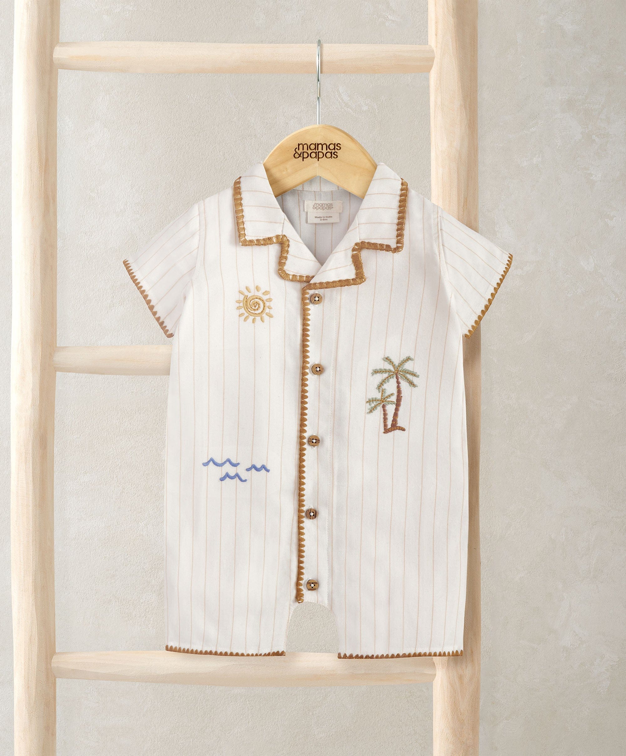 Linen Shirt Romper - Image 2