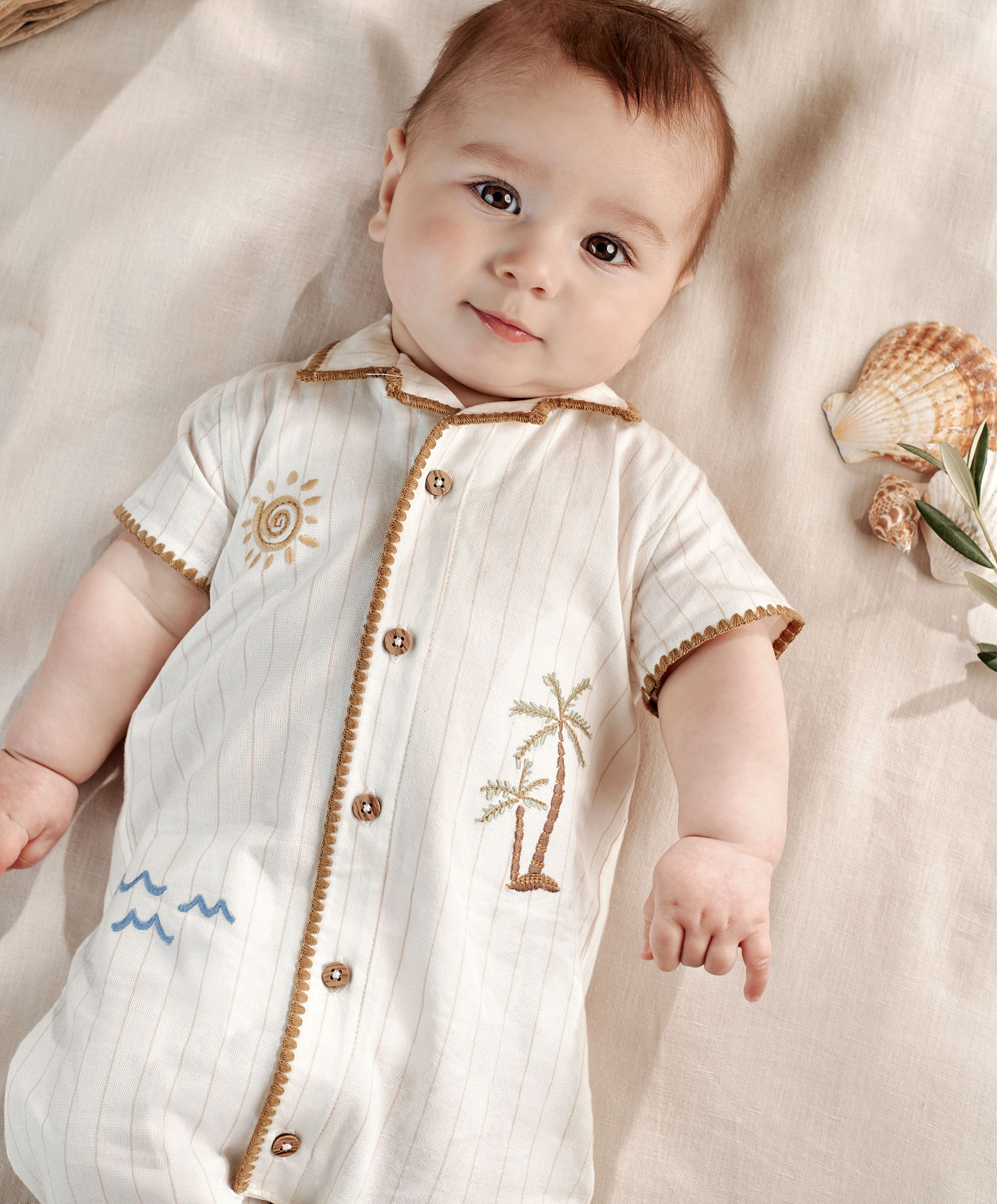 Linen Shirt Romper - Image 4
