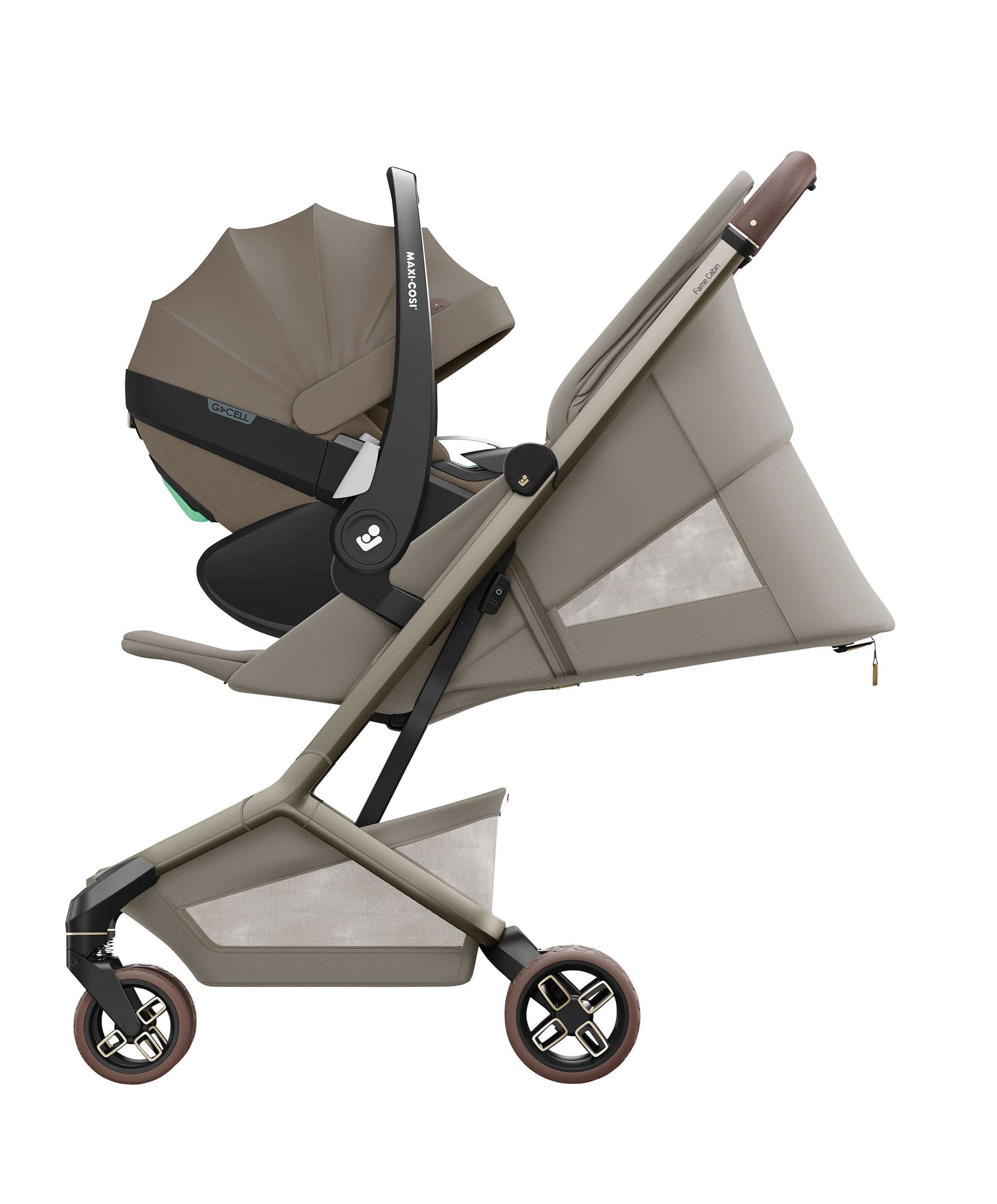 Maxi-Cosi Fame Cabin Pushchair Bundle with Maxi-Cosi Coral Slide Pro Car Seat & Base (5 Pieces) - Sapphire Sand - Image 6