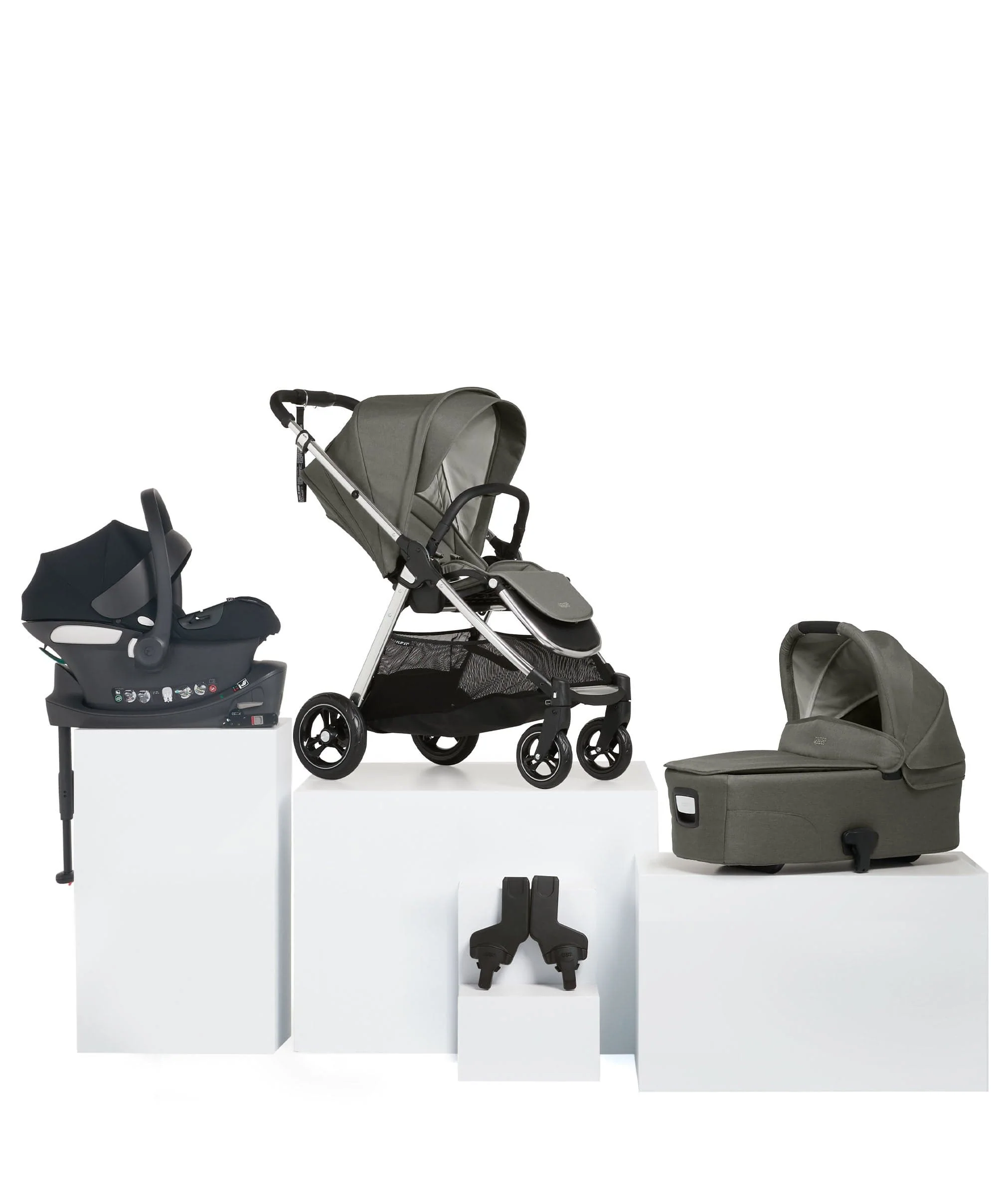 Flip XT³ Pushchair Bundle with Cybex Aton B Car Seat & Base (5 Pieces) – Harbour Grey