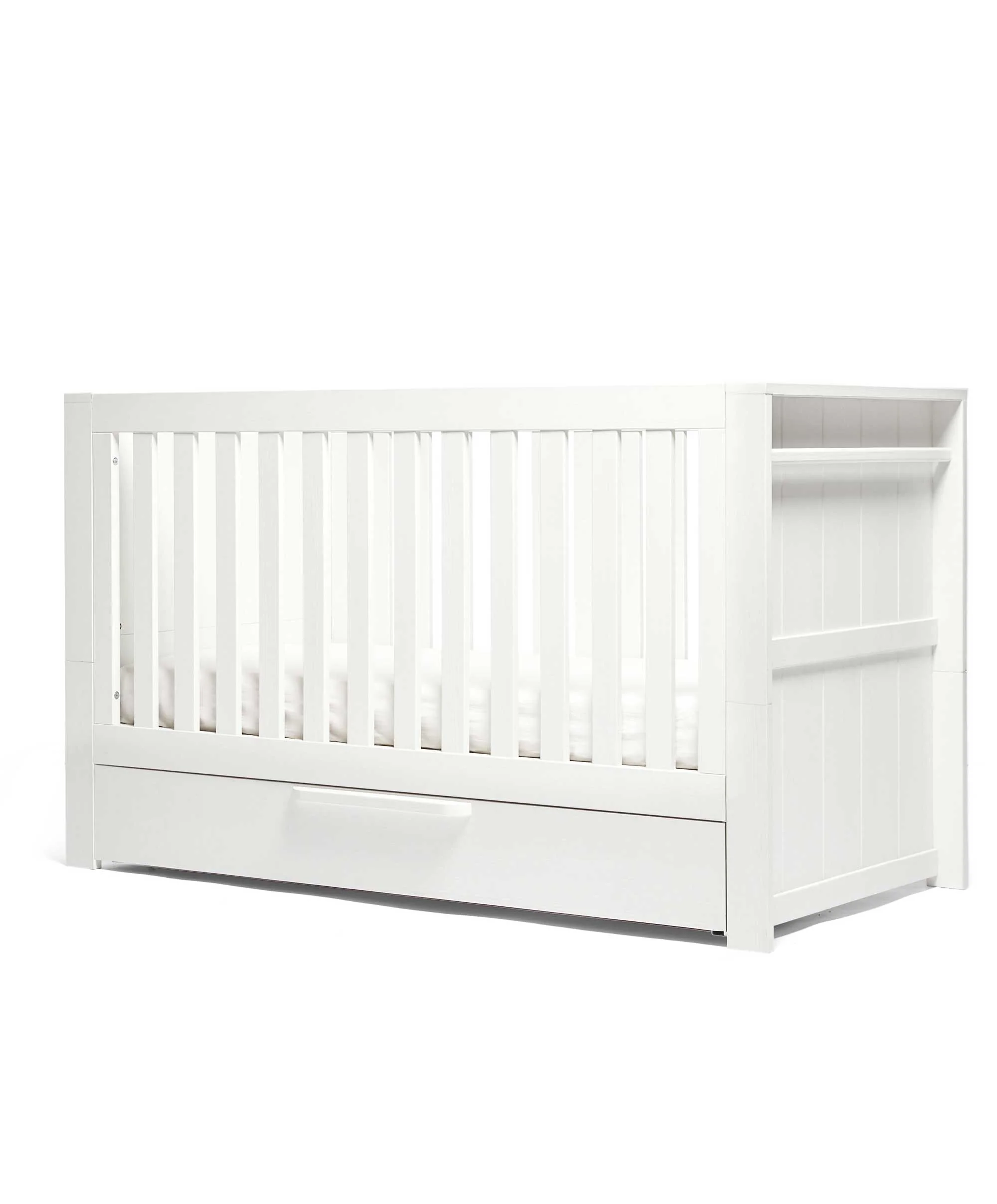 Franklin 3 Piece Cotbed Range with Dresser Changer & Double Wardrobe - White Wash - Image 19