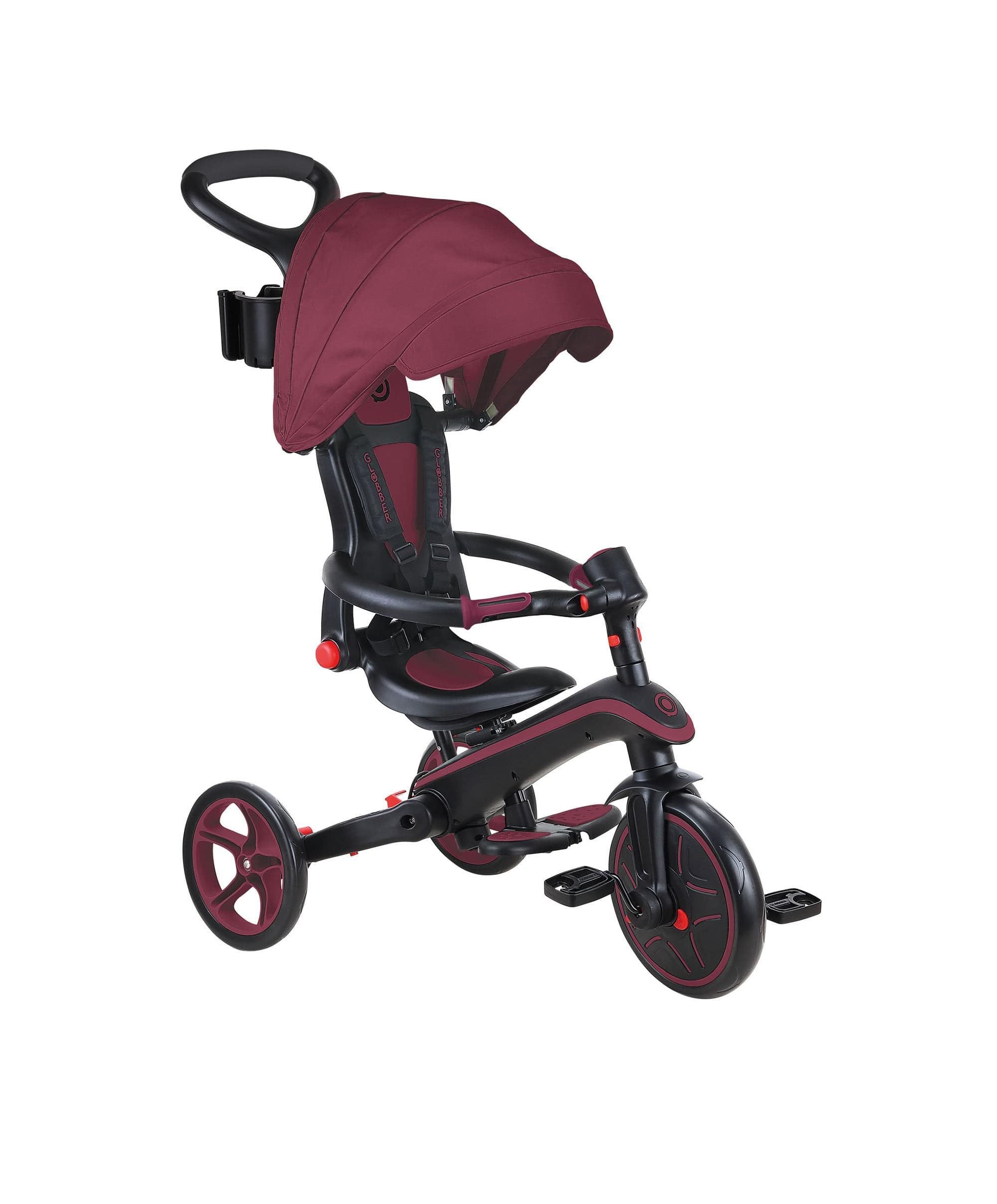 Globber Explorer Trike Foldable 4in1 -  Burgundy