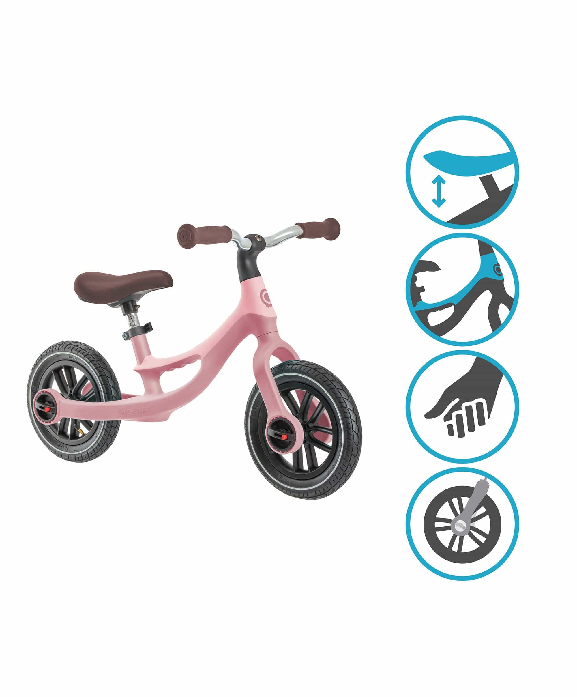 Globber Go Bike Elite Air - Pastel Pink - Image 10
