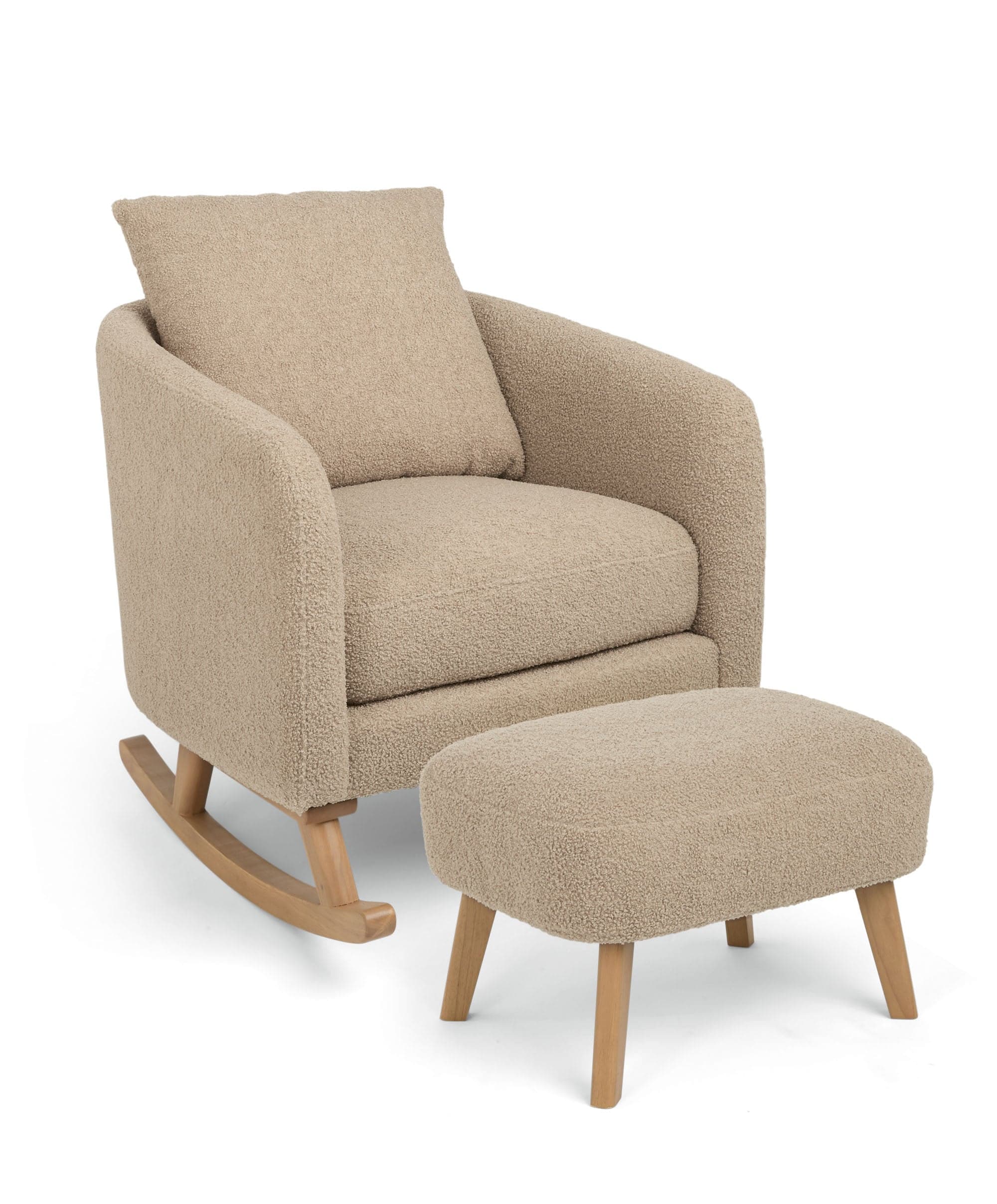 Harwell 3 Piece Cotbed Range with Alma Nursing Chair & Stool - Cashmere/ Fawn Boucle - Image 11