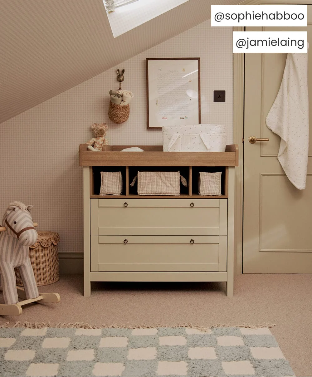 Harwell 3 Piece Cotbed Range with Alma Nursing Chair & Stool - Cashmere/ Fawn Boucle - Image 4