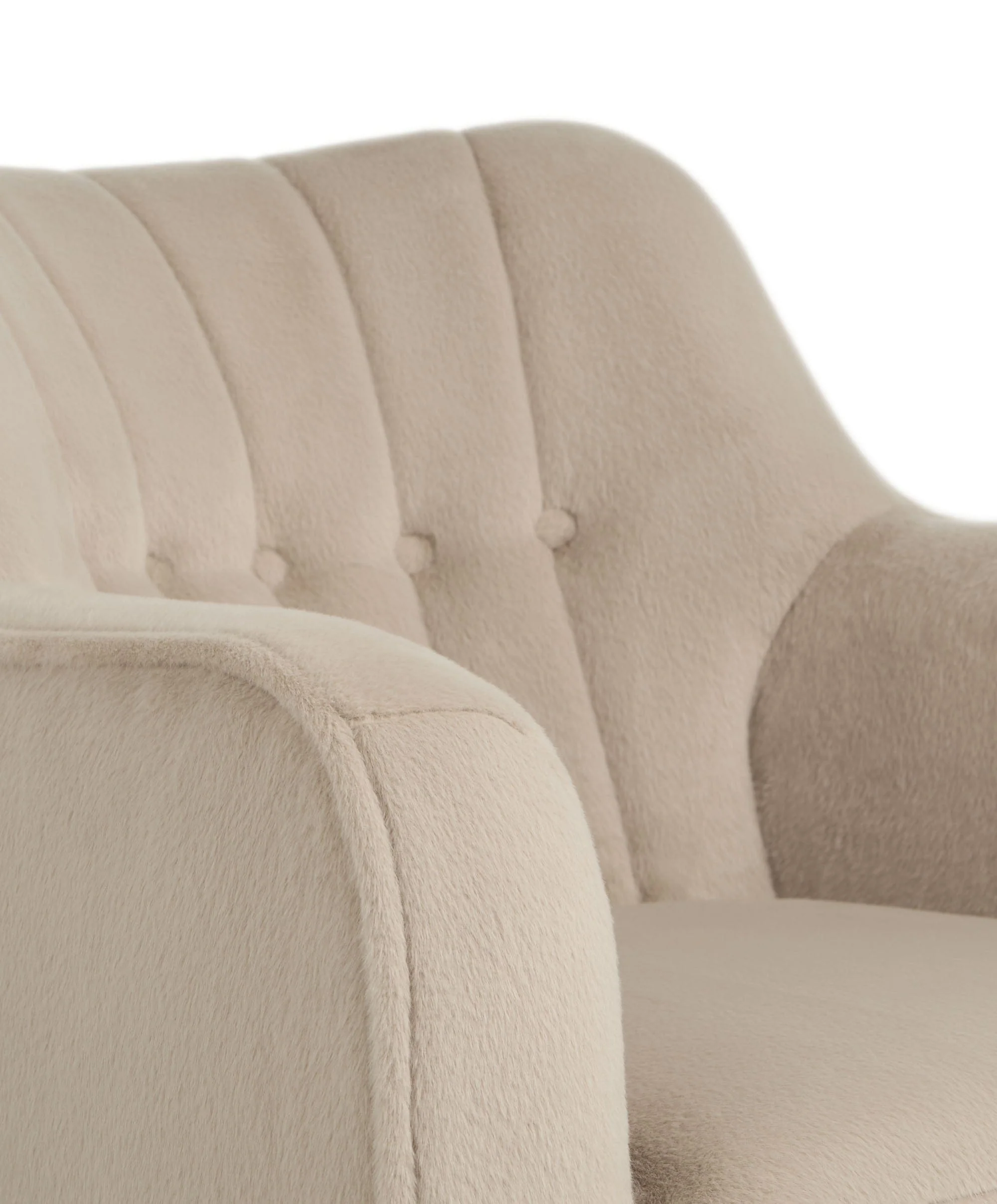 Hilson Nursing Chair & Footstool Set - Almond Sherpa - Image 4
