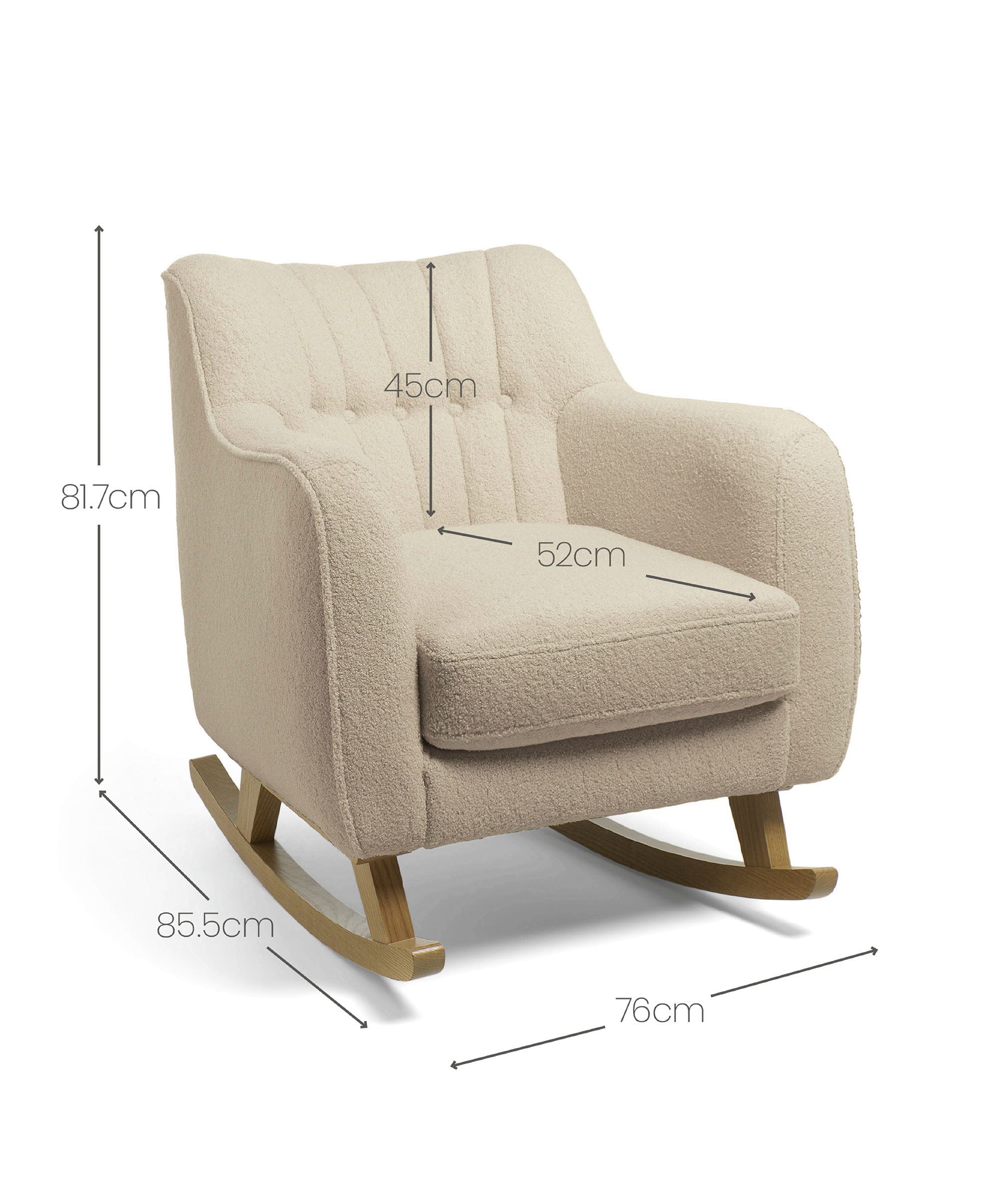 Hilston Nursing Chair - Oatmeal Boucle - Image 6