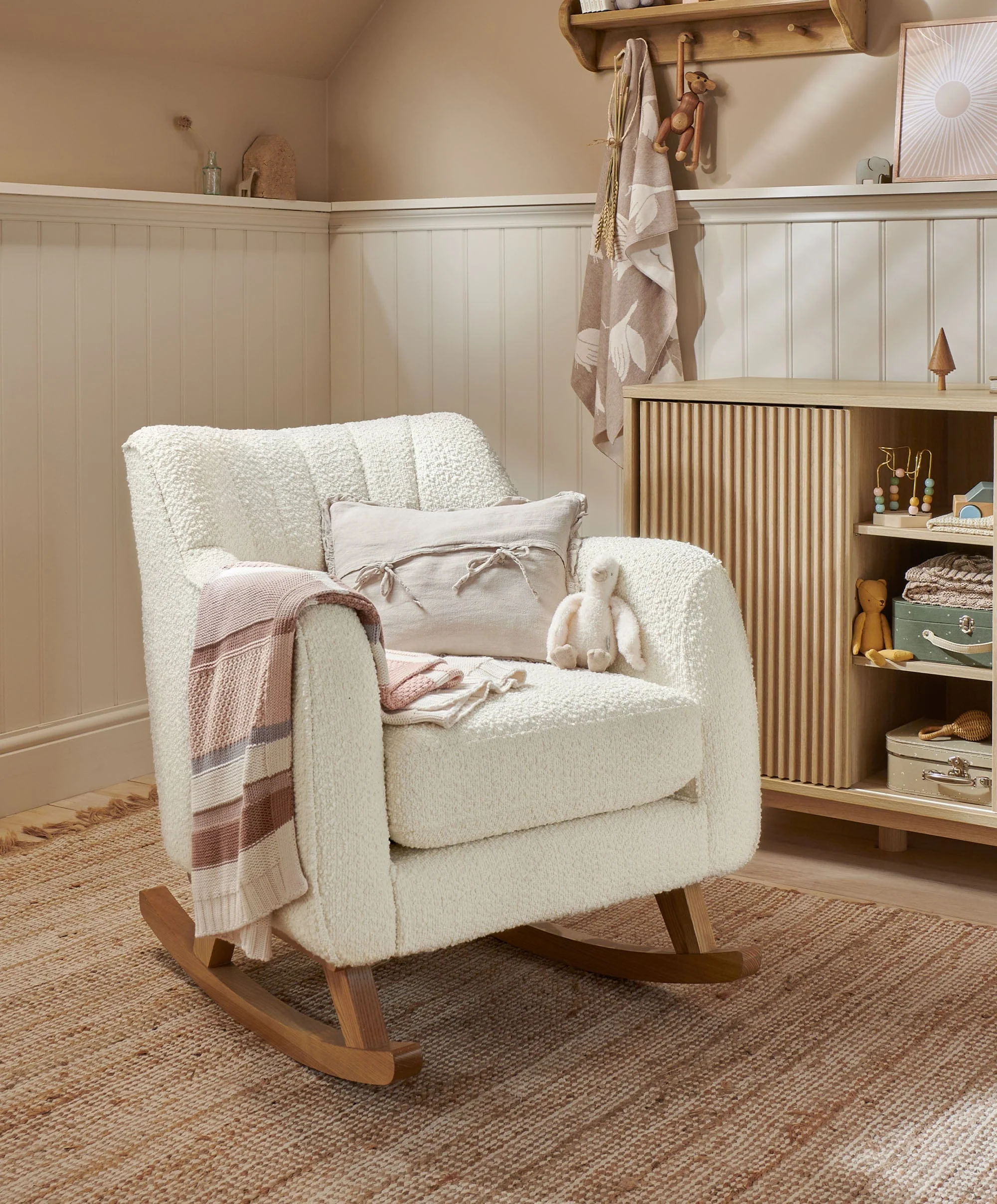Hilston Nursing Chair - Oyster Chenille Boucle