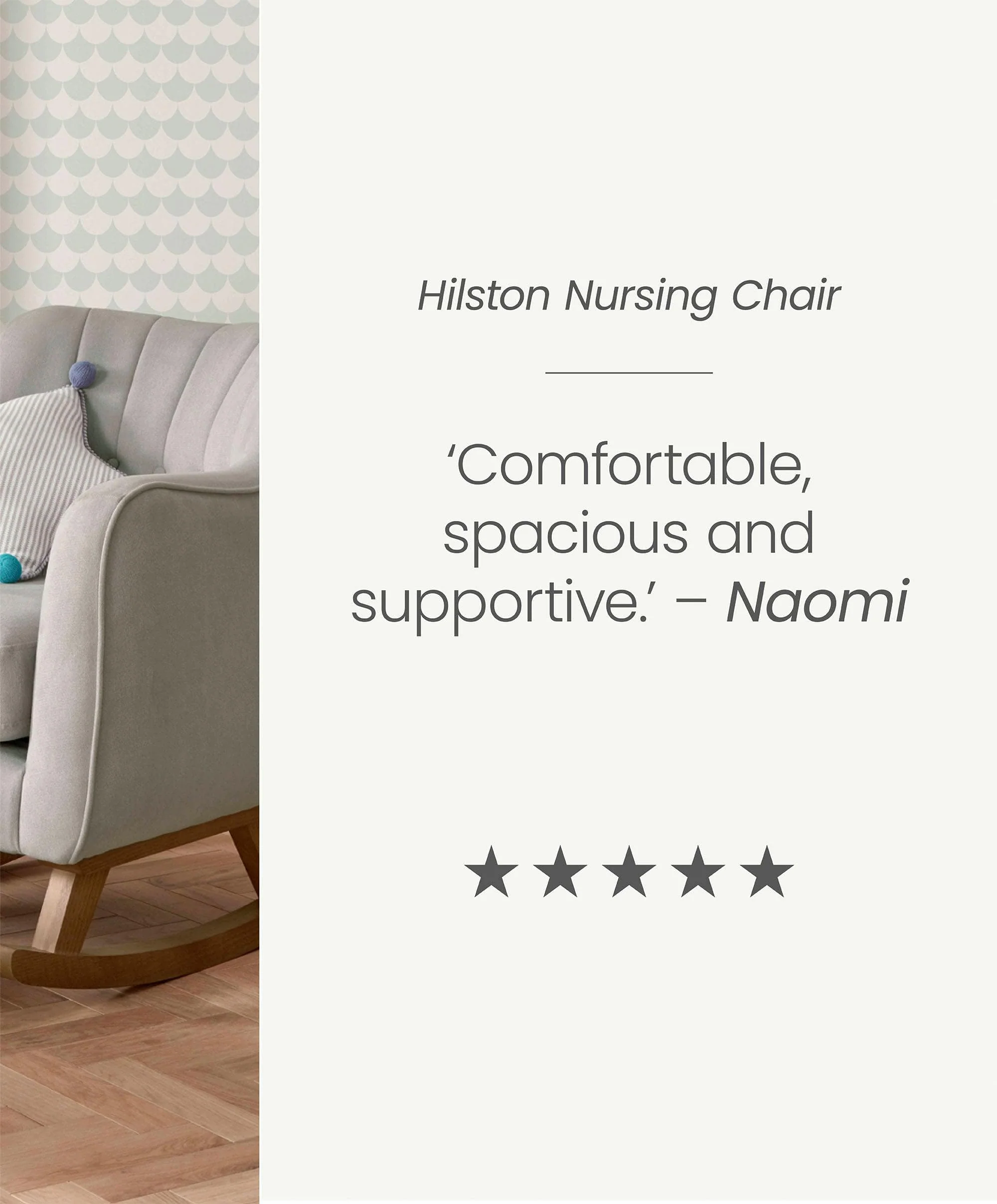 Hilston Nursing Chair - Silver Woven - Image 12