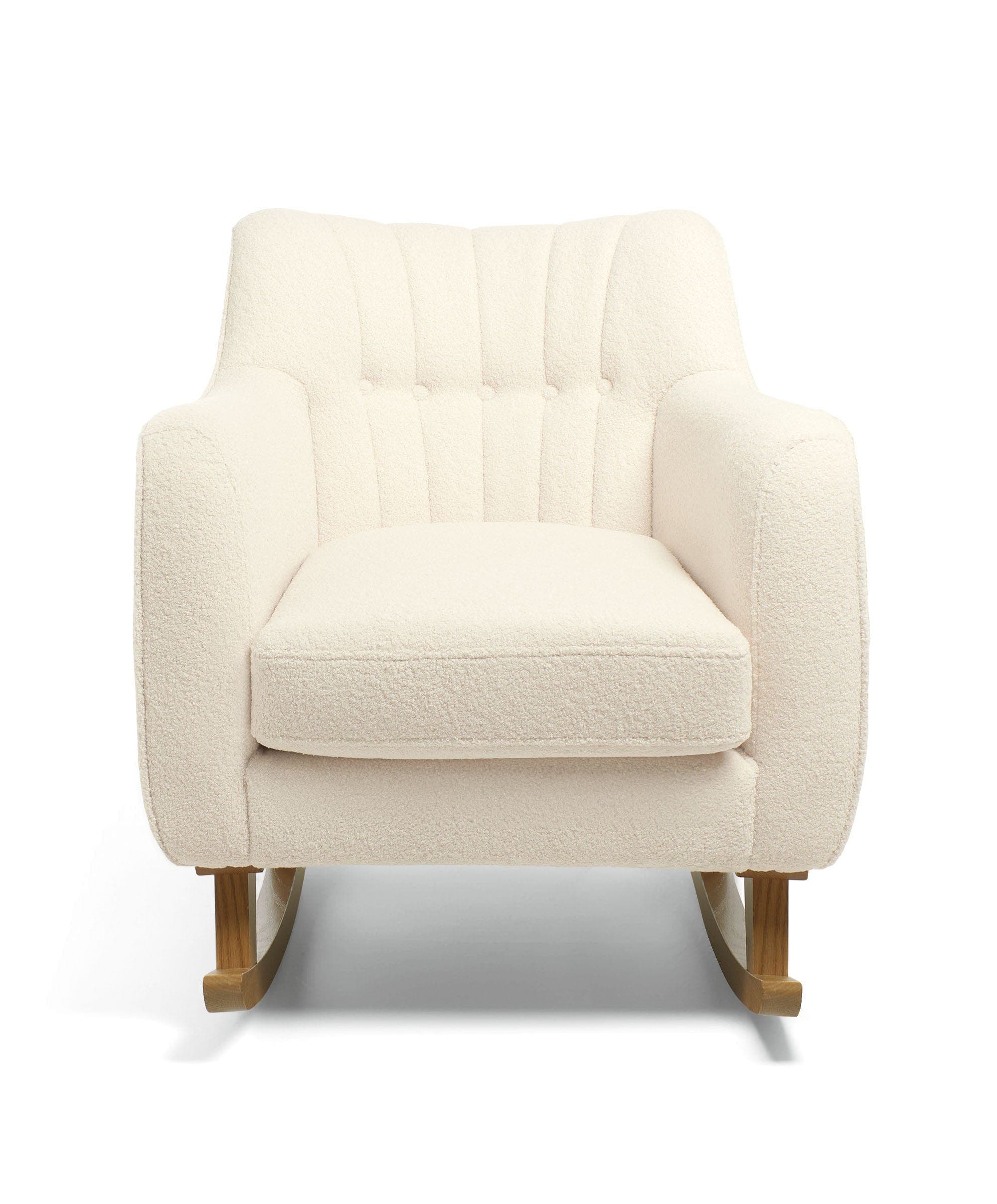 Hilston Nursing Chair & Footstool Set - Off White Boucle - Image 7