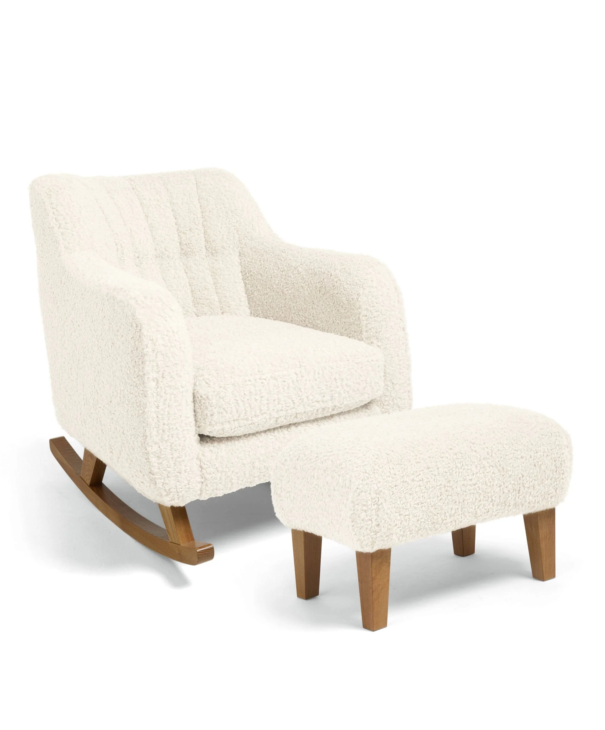 Hilston Nursing Chair & Footstool Set - Snow Teddy - Image 2