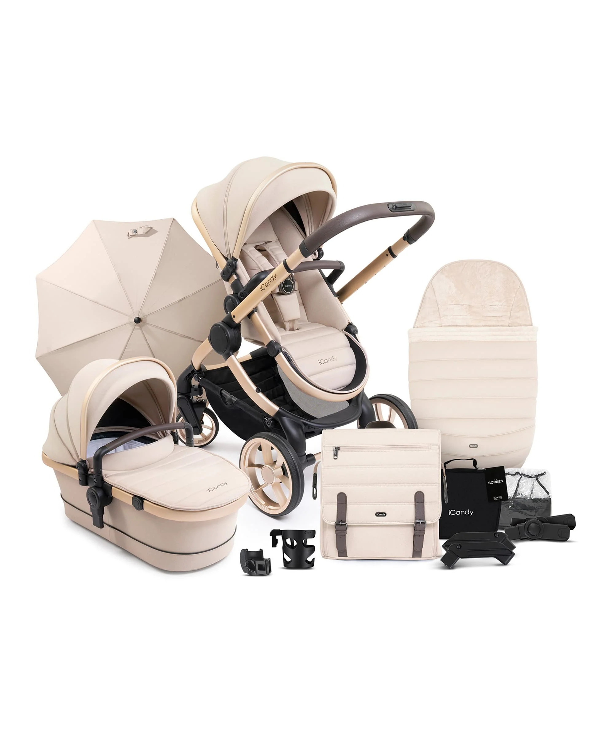 iCandy Peach 7 Complete Pushchair Bundle with Maxi-Cosi Pebble 360 Pro2 Car Seat - Biscotti - Image 2
